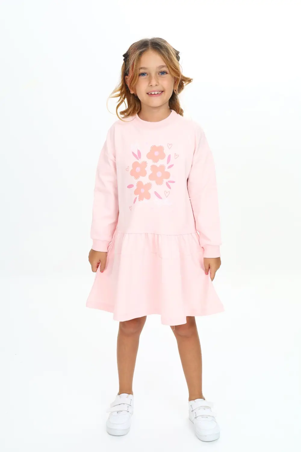 Toontoy Kız Çocuk Baskılı Elbise