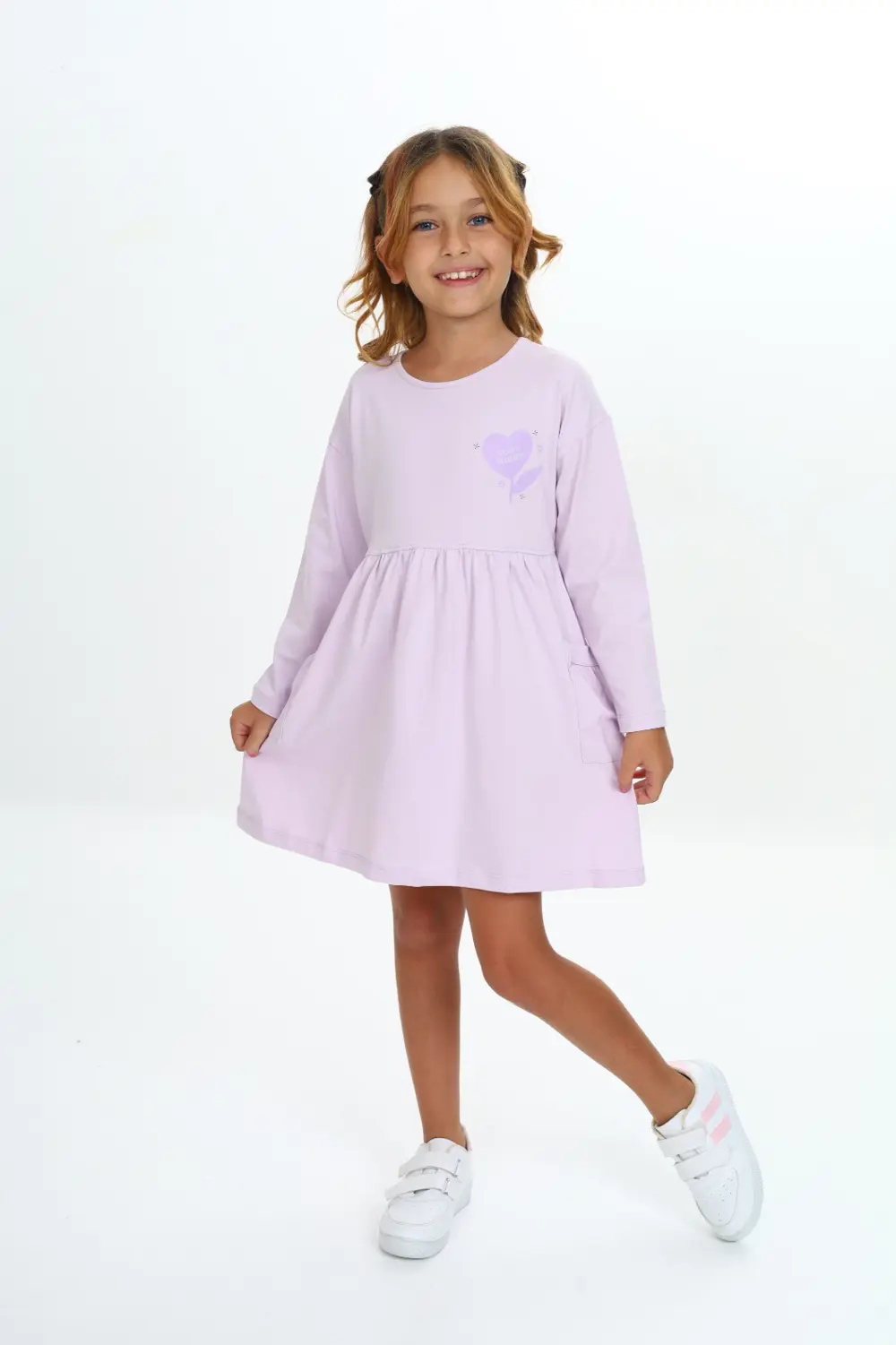 Toontoy Kız Çocuk Baskılı Elbise