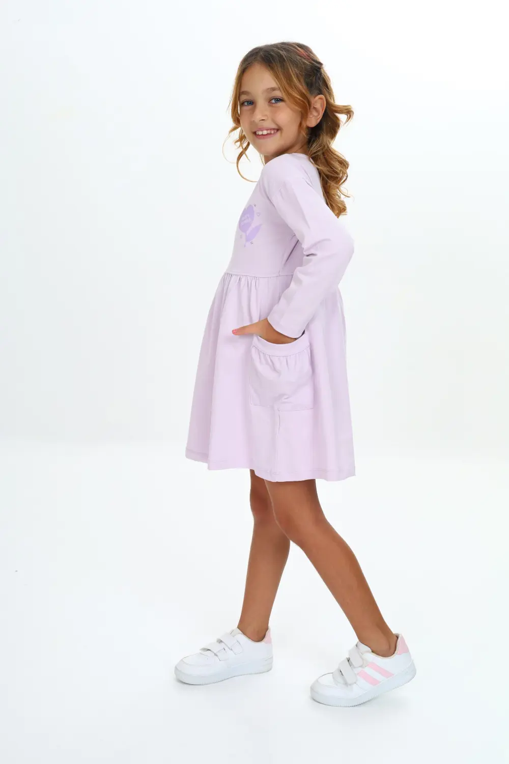 Toontoy Kız Çocuk Baskılı Elbise