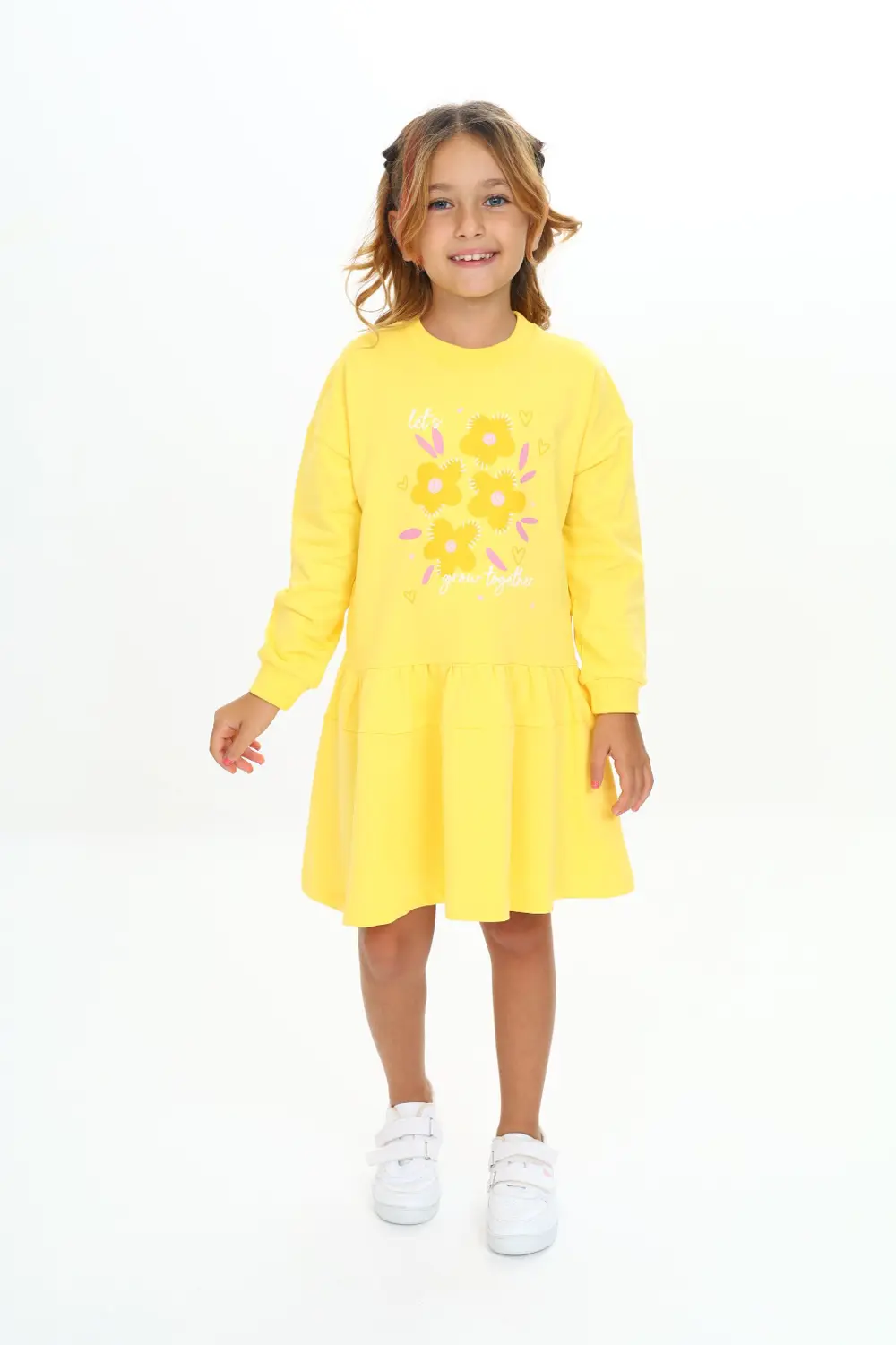 Toontoy Kız Çocuk Baskılı Elbise