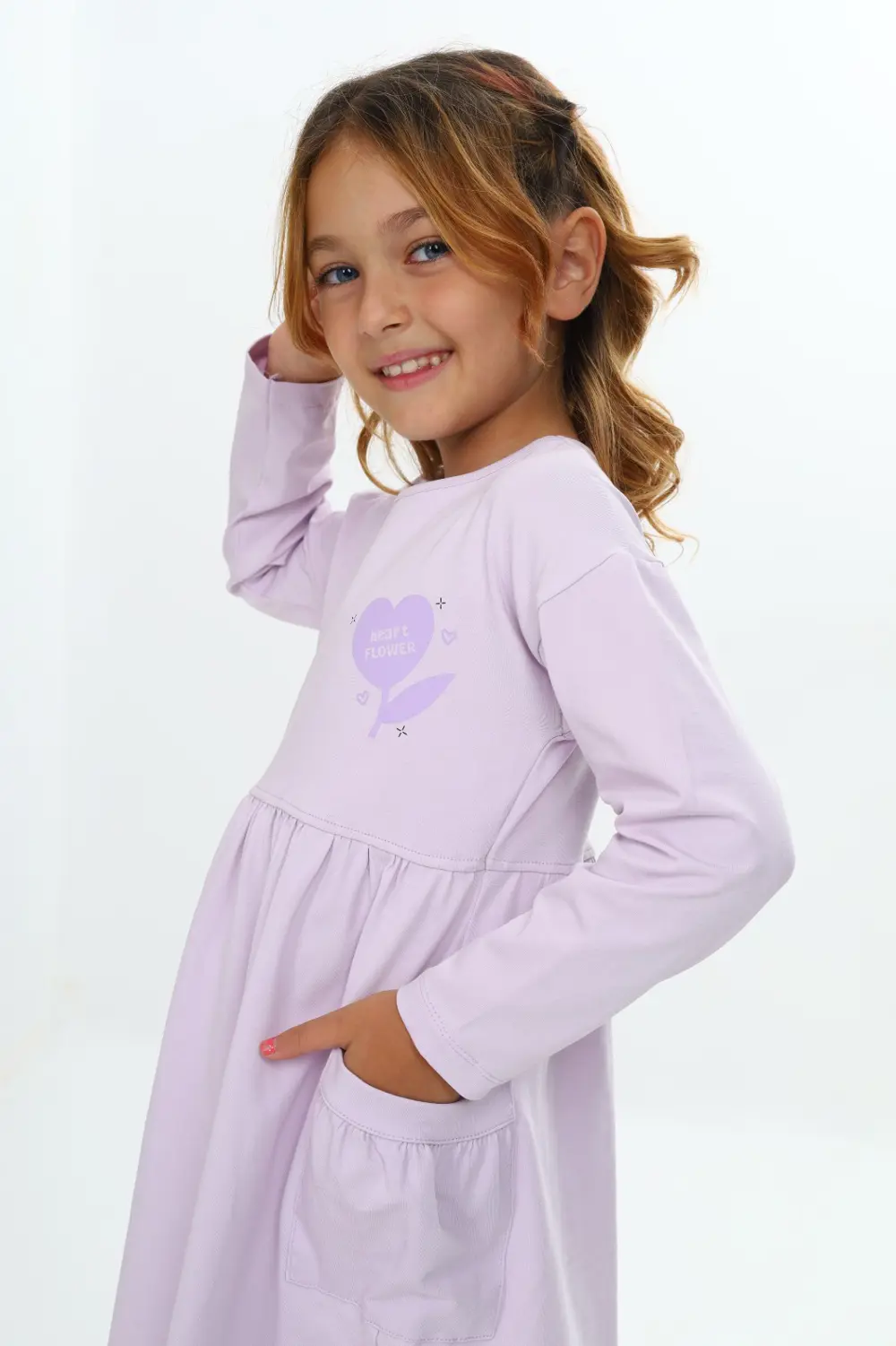 Toontoy Kız Çocuk Baskılı Elbise