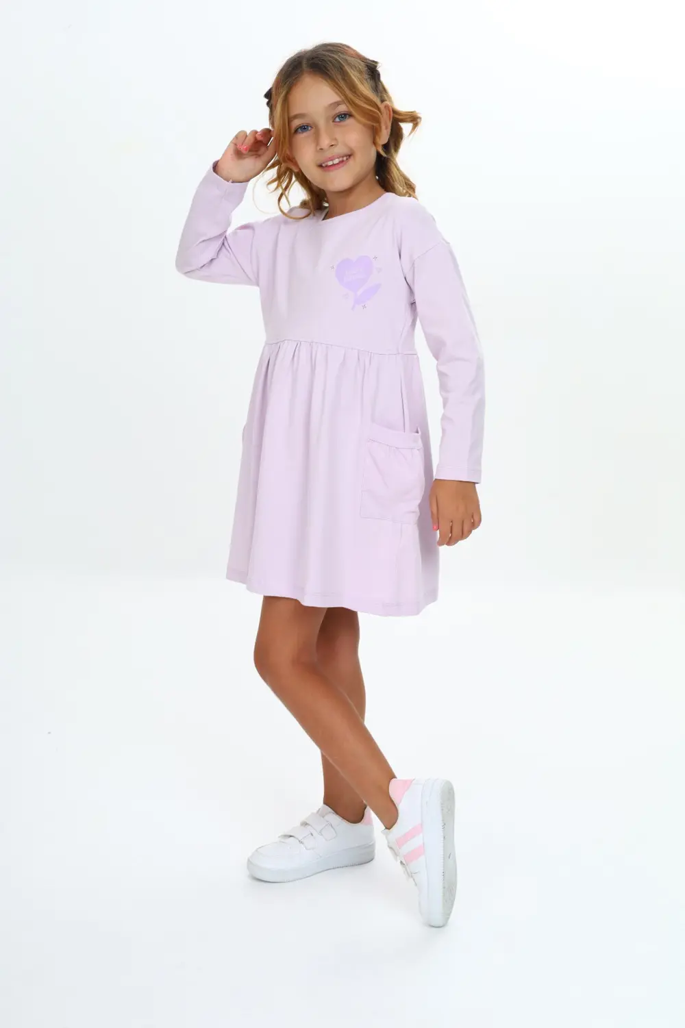 Toontoy Kız Çocuk Baskılı Elbise