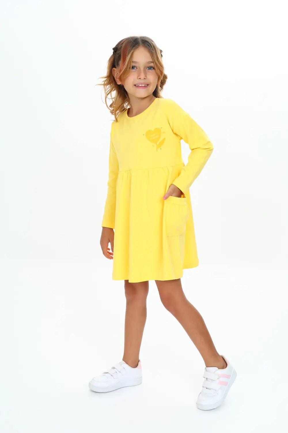 Toontoy Kız Çocuk Baskılı Elbise