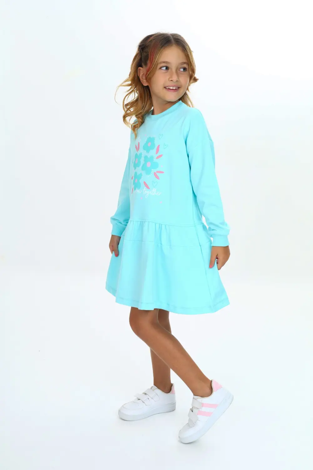 Toontoy Kız Çocuk Baskılı Elbise