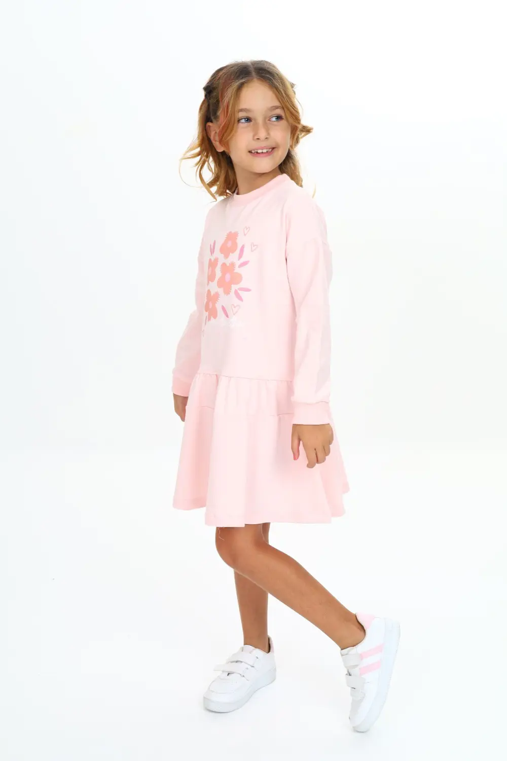 Toontoy Kız Çocuk Baskılı Elbise