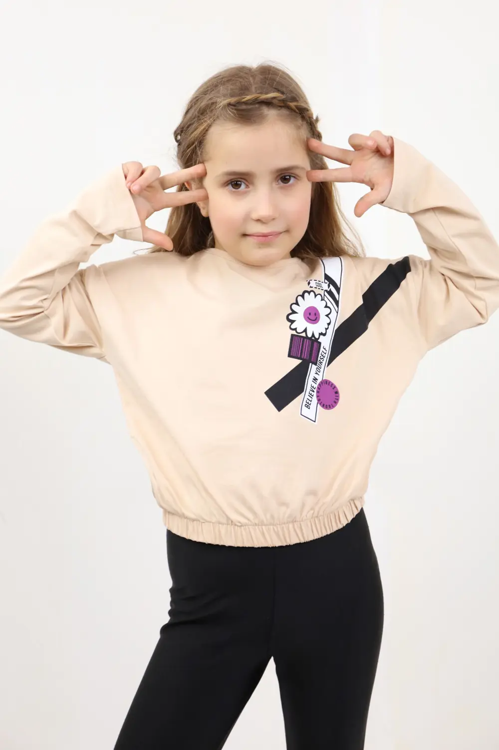 Toontoy Kız Çocuk Baskılı Tişört