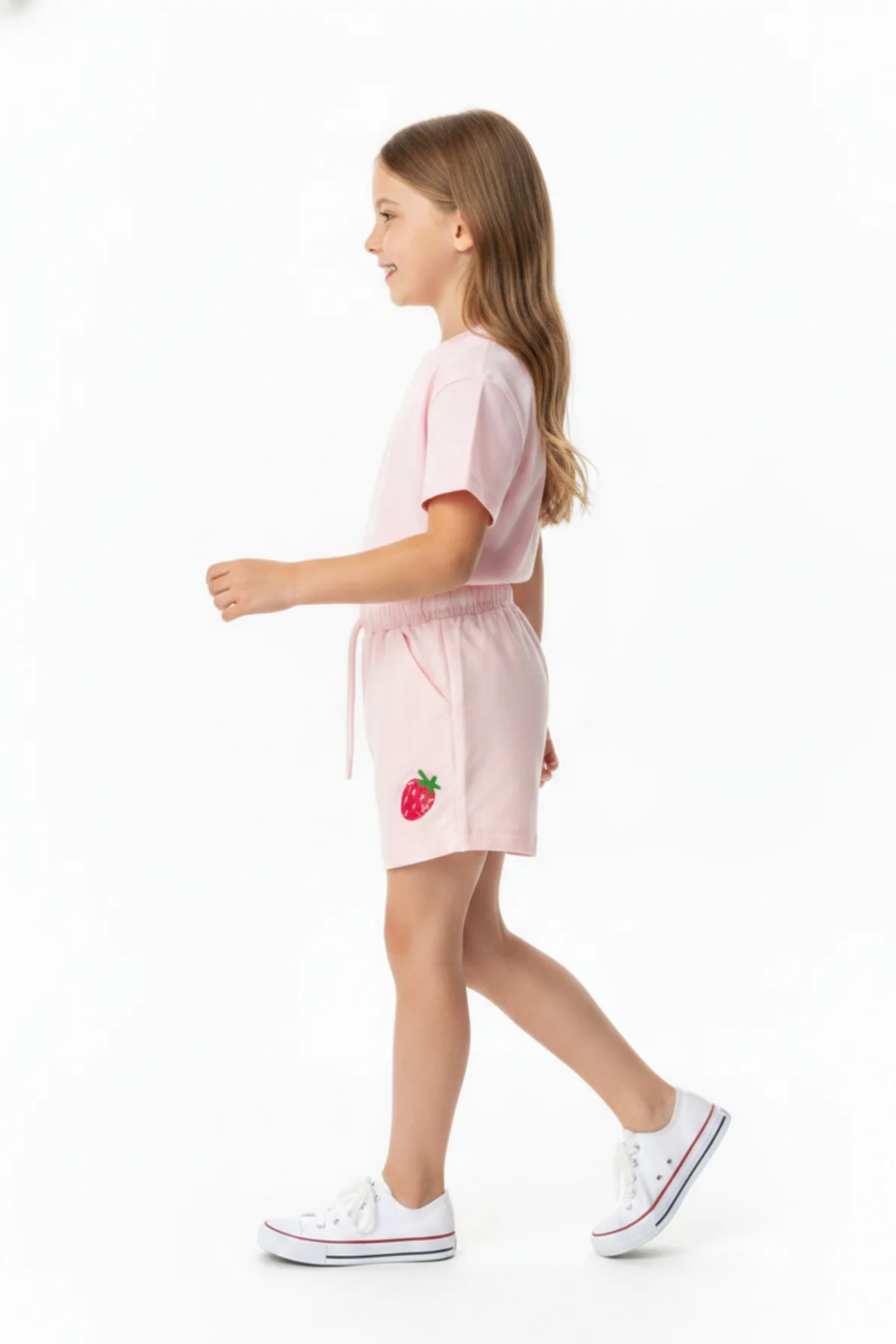 Toontoy Kız Çocuk Beli Lastikli Bağlamalı  Baskılı Şort 25046