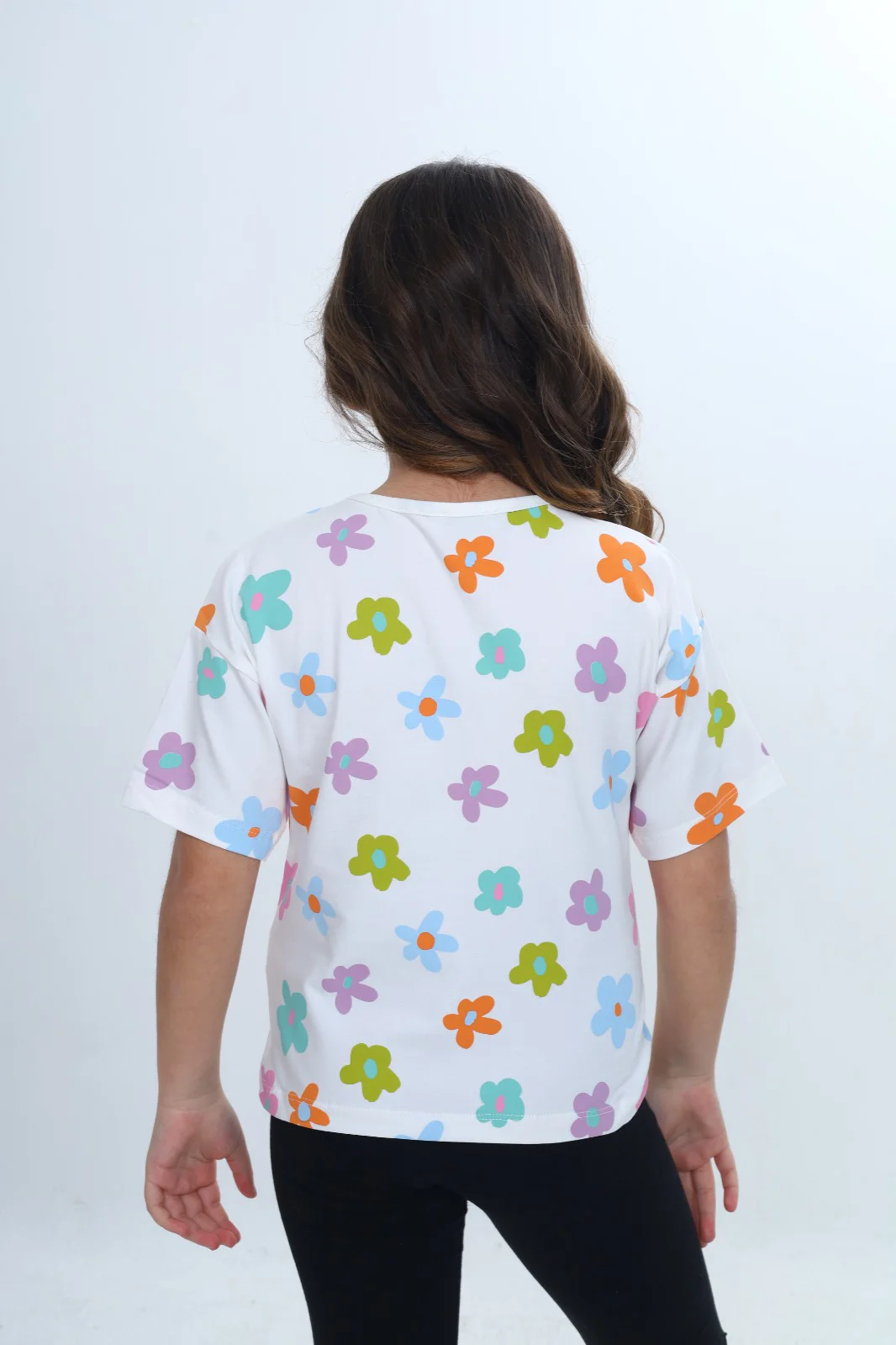 Toontoy Kız Çocuk Bisiklet Yaka Kısa Kollu Baskılı Tişört 24980