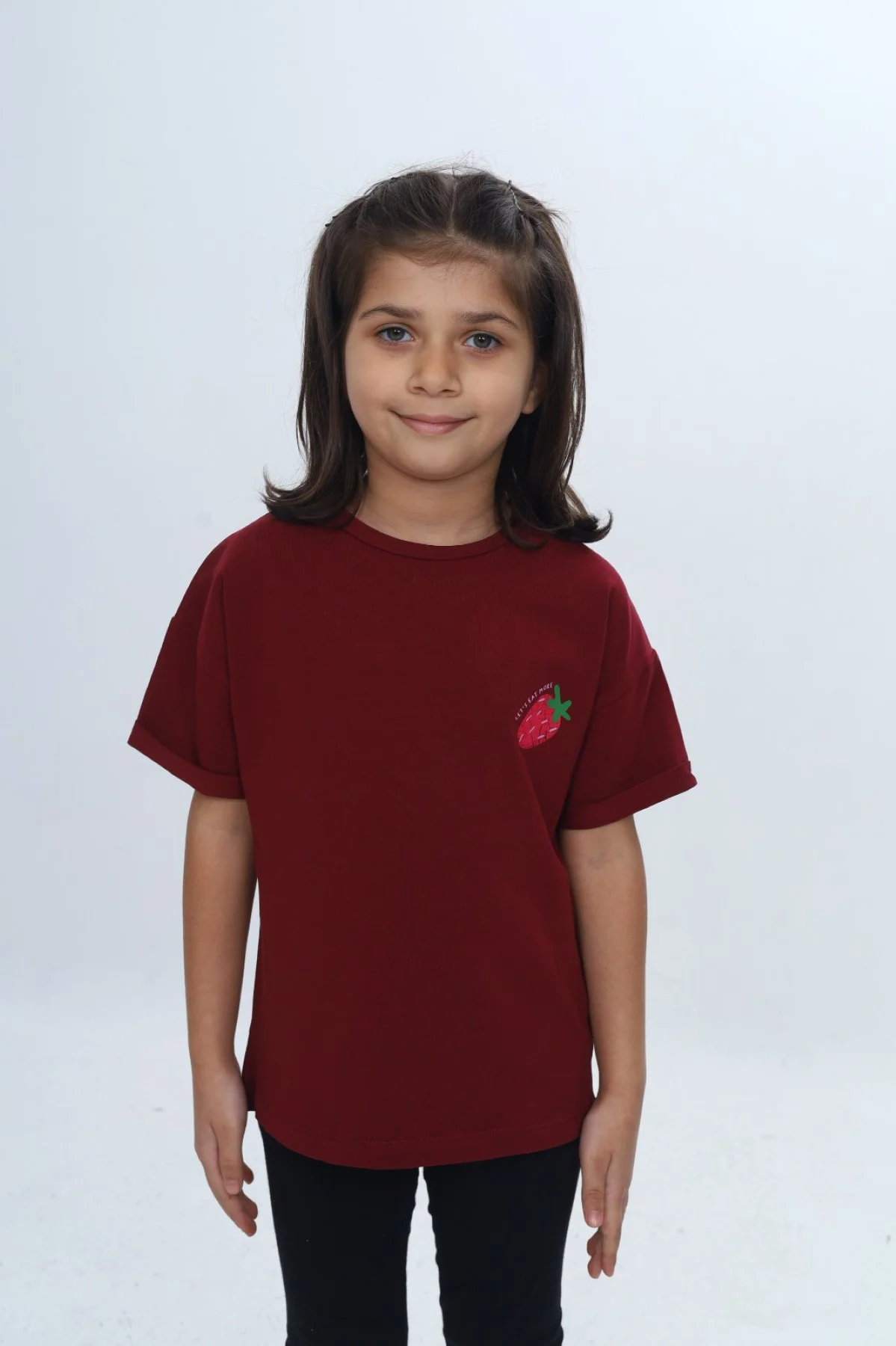 Toontoy Kız Çocuk Bisiklet Yaka Kısa Kollu  Baskılı Tişört 24978
