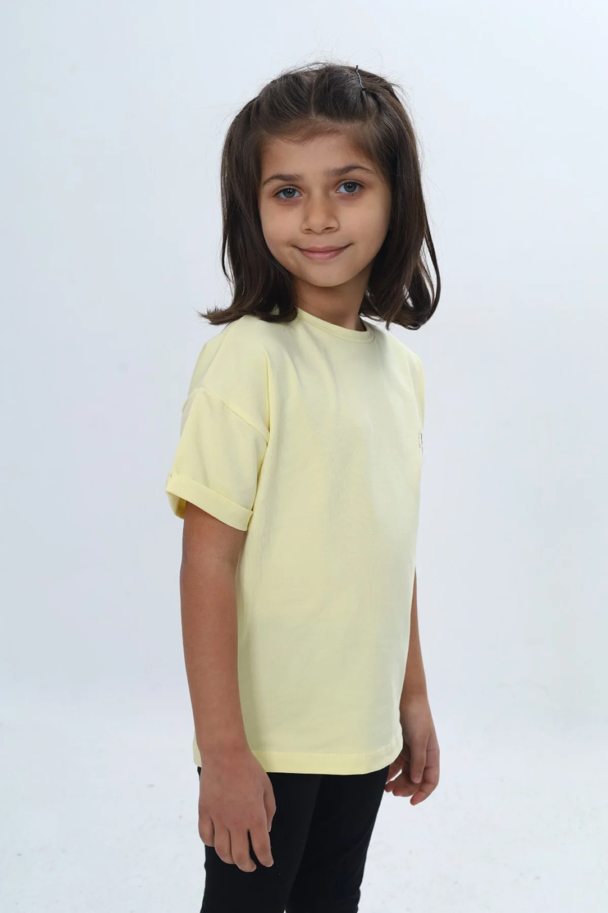 Toontoy Kız Çocuk Bisiklet Yaka Kısa Kollu  Baskılı Tişört 24978