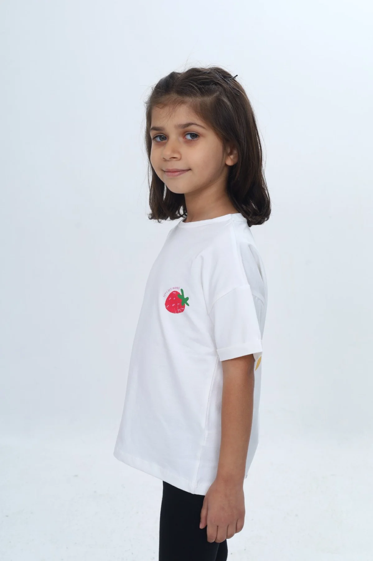 Toontoy Kız Çocuk Bisiklet Yaka Kısa Kollu  Baskılı Tişört 24978