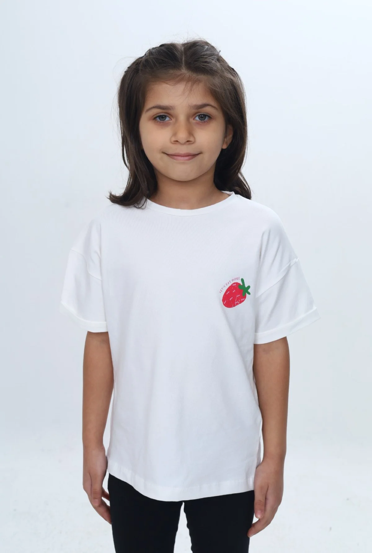 Toontoy Kız Çocuk Bisiklet Yaka Kısa Kollu  Baskılı Tişört 24978