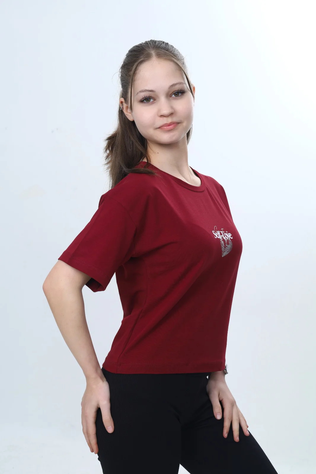 Toontoy Kız Çocuk Bisiklet Yaka Kısa kollu Baskılı Tişört 24972