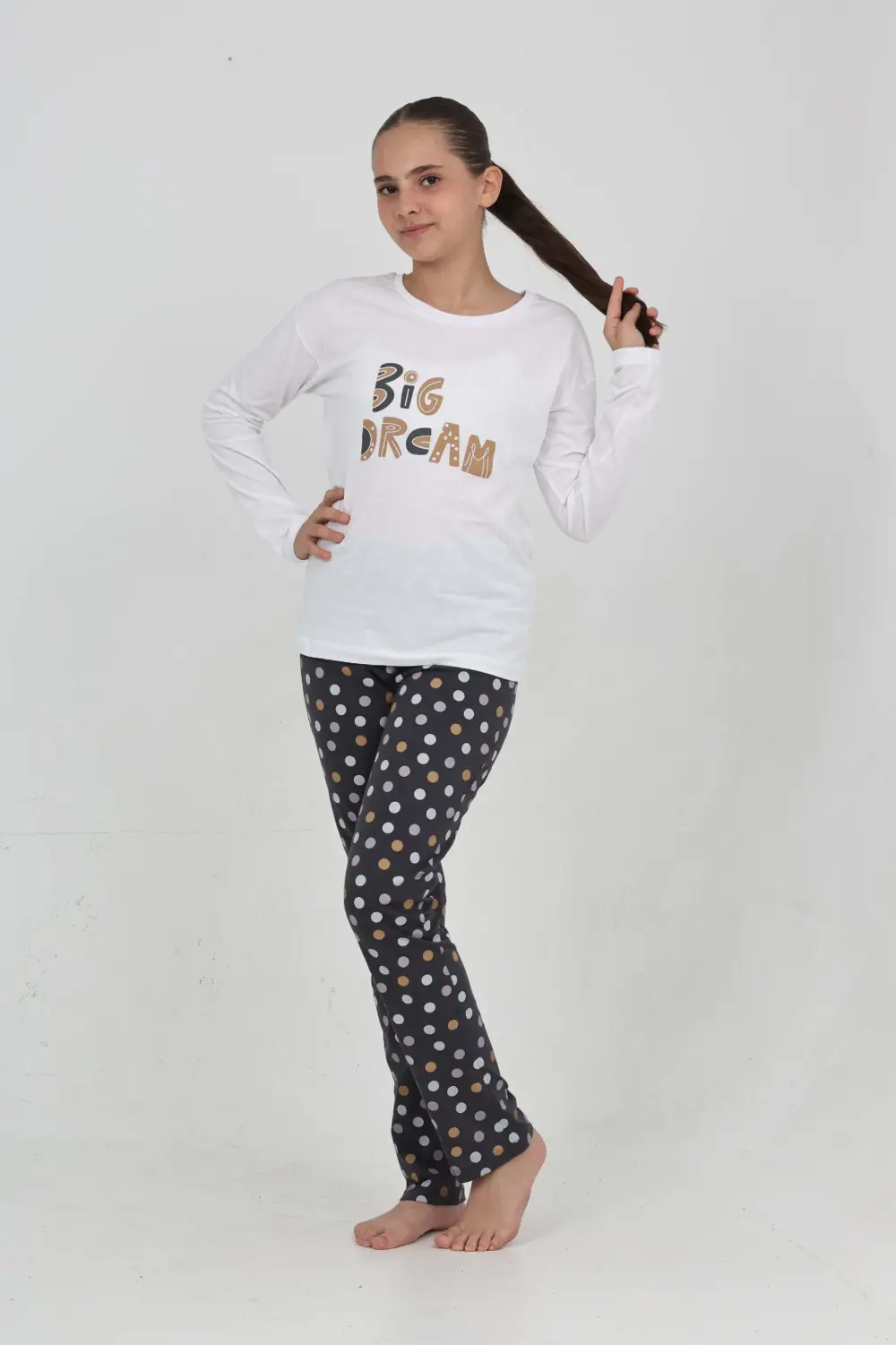 Toontoy Kız Çocuk Big Dream Baskılı Pijama Takım
