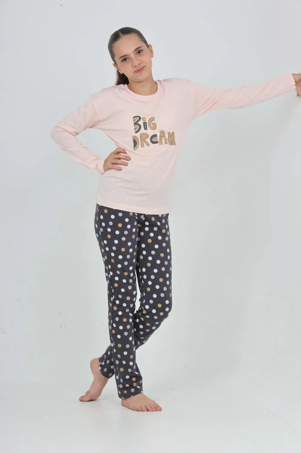 Toontoy Kız Çocuk Big Dream Baskılı Pijama Takım