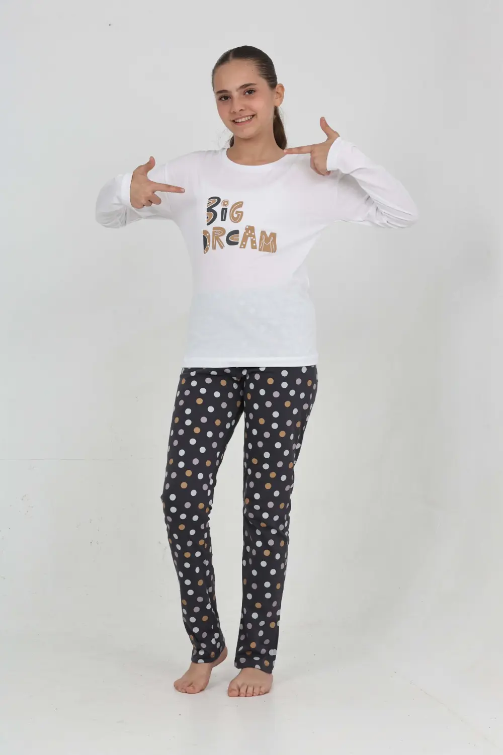 Toontoy Kız Çocuk Big Dream Baskılı Pijama Takım