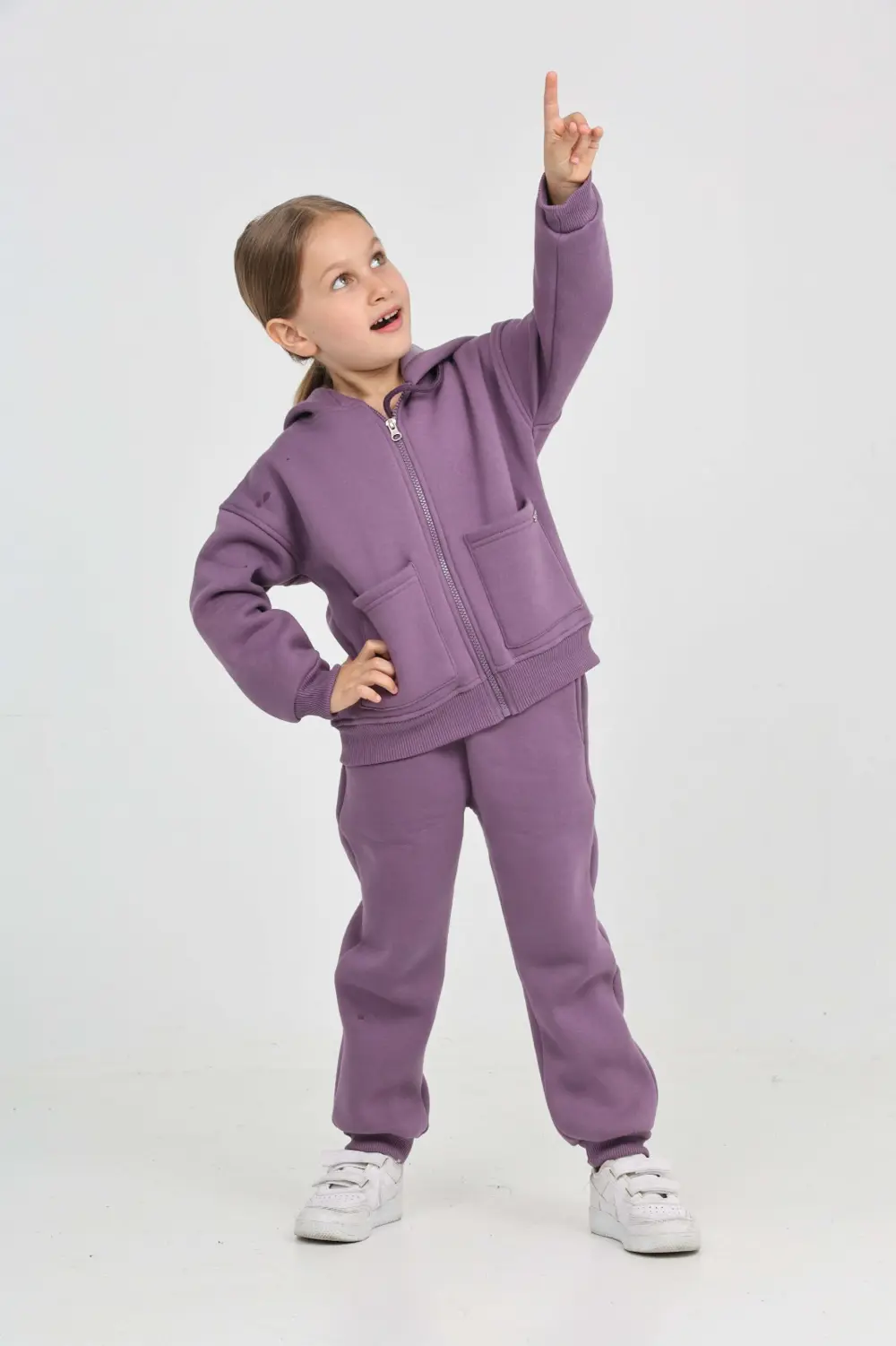 Toontoy Kız Çocuk Cep Detaylı Hırkalı Eşofman Takım