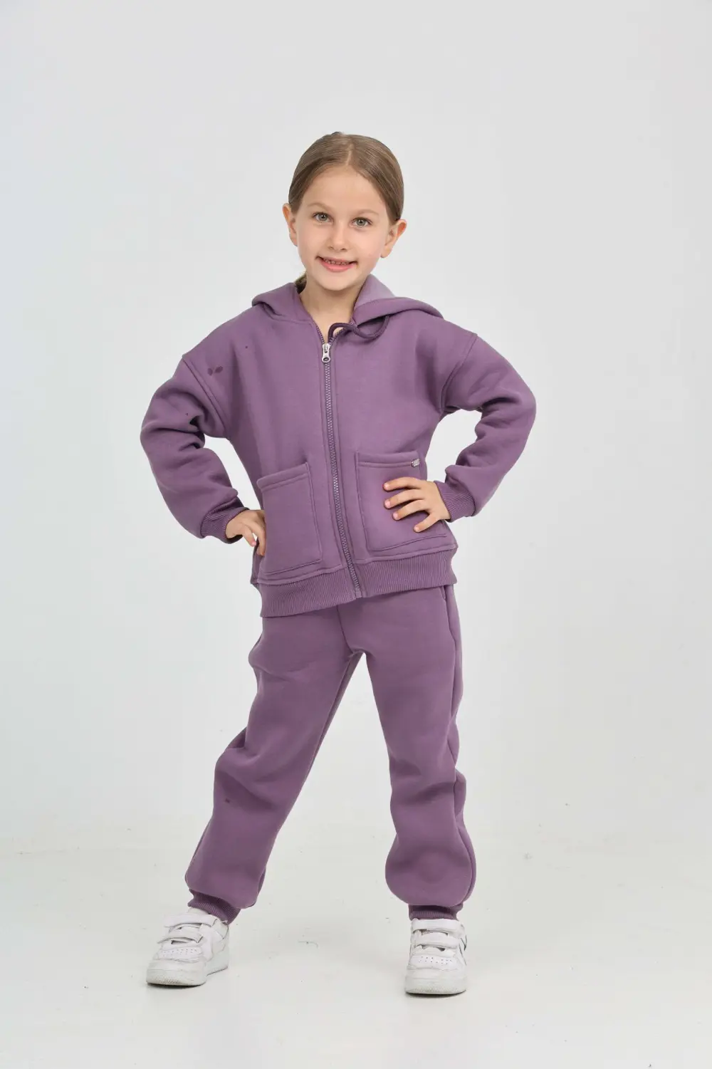 Toontoy Kız Çocuk Cep Detaylı Hırkalı Eşofman Takım