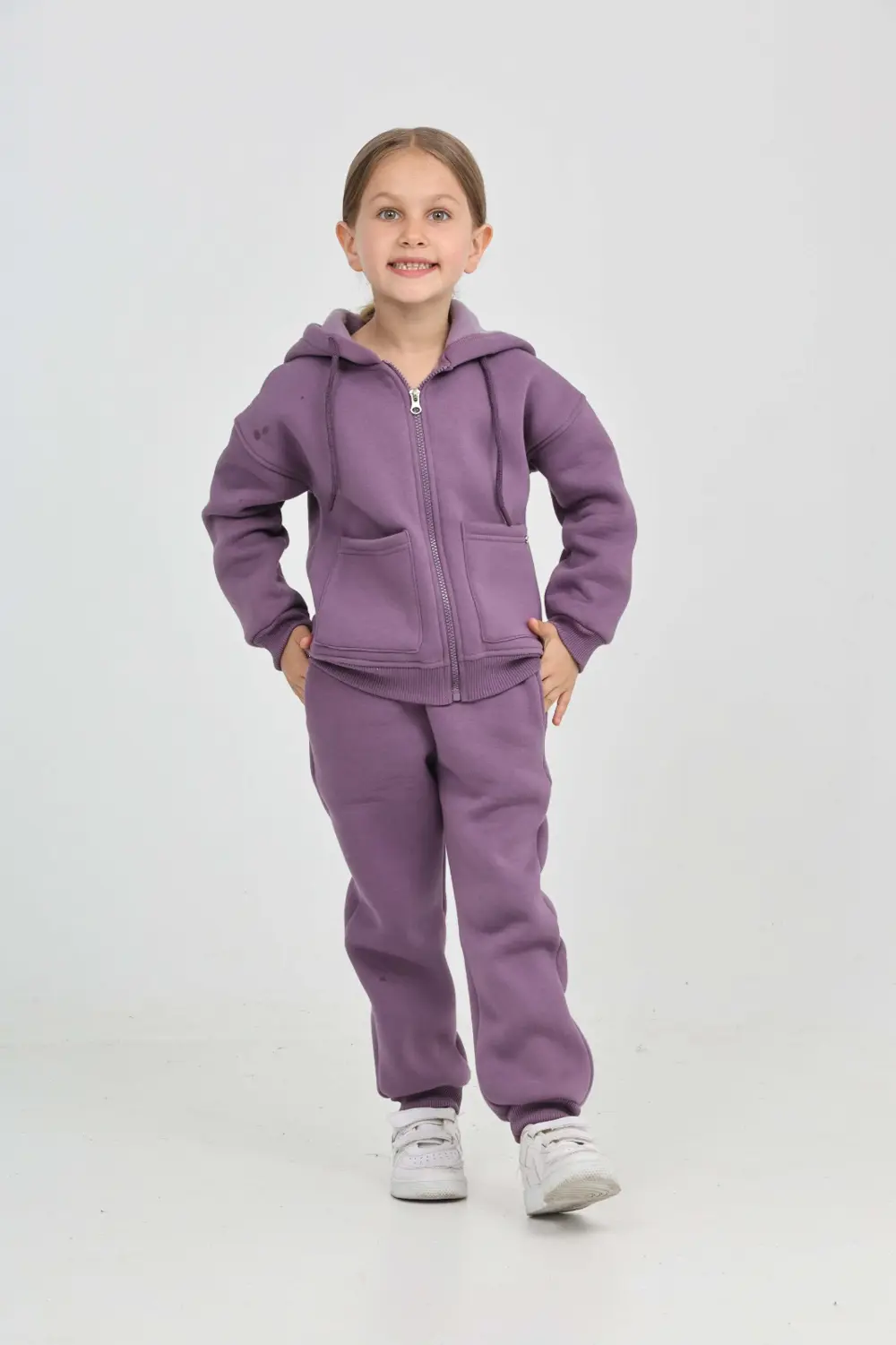 Toontoy Kız Çocuk Cep Detaylı Hırkalı Eşofman Takım