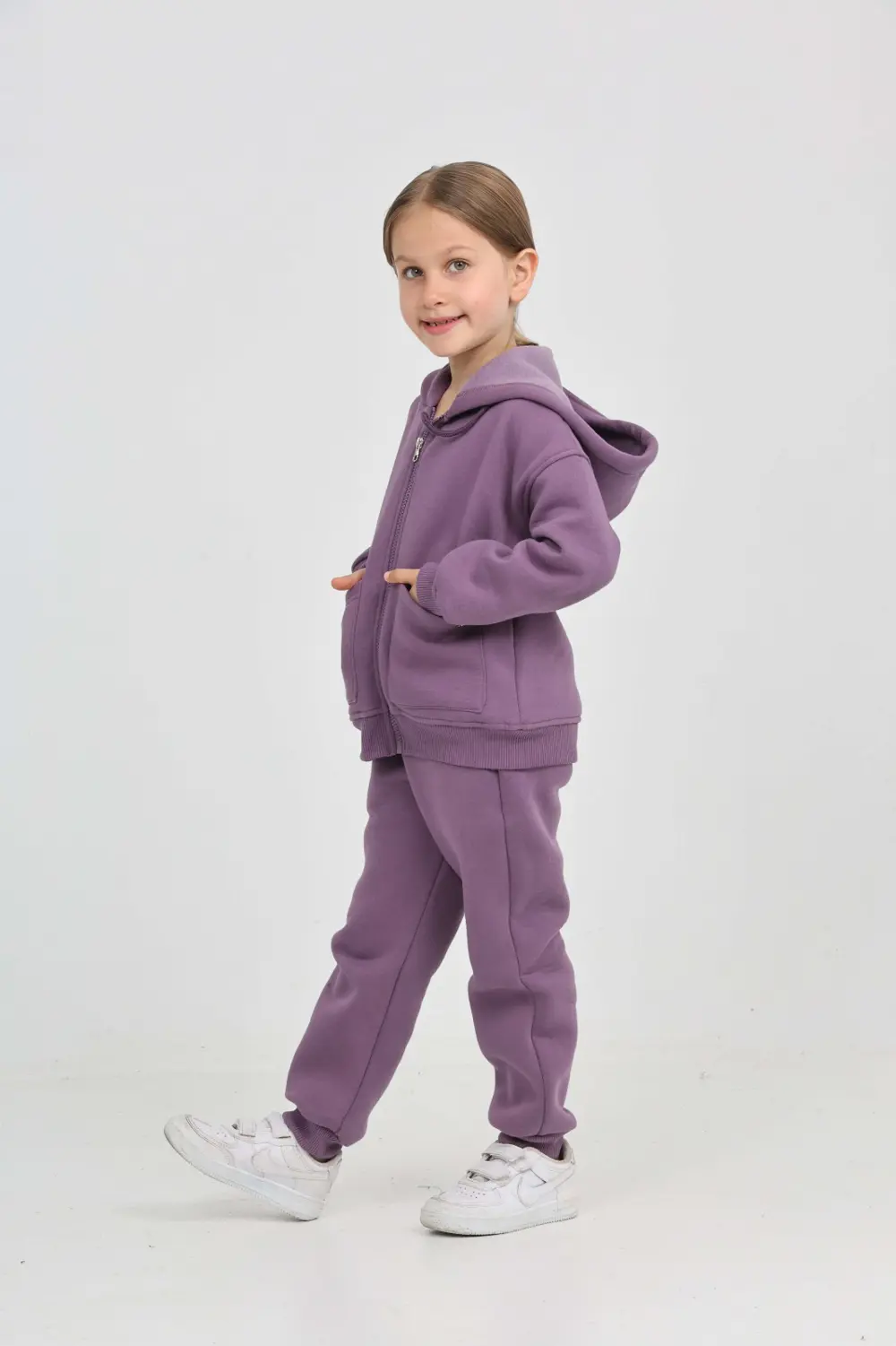 Toontoy Kız Çocuk Cep Detaylı Hırkalı Eşofman Takım