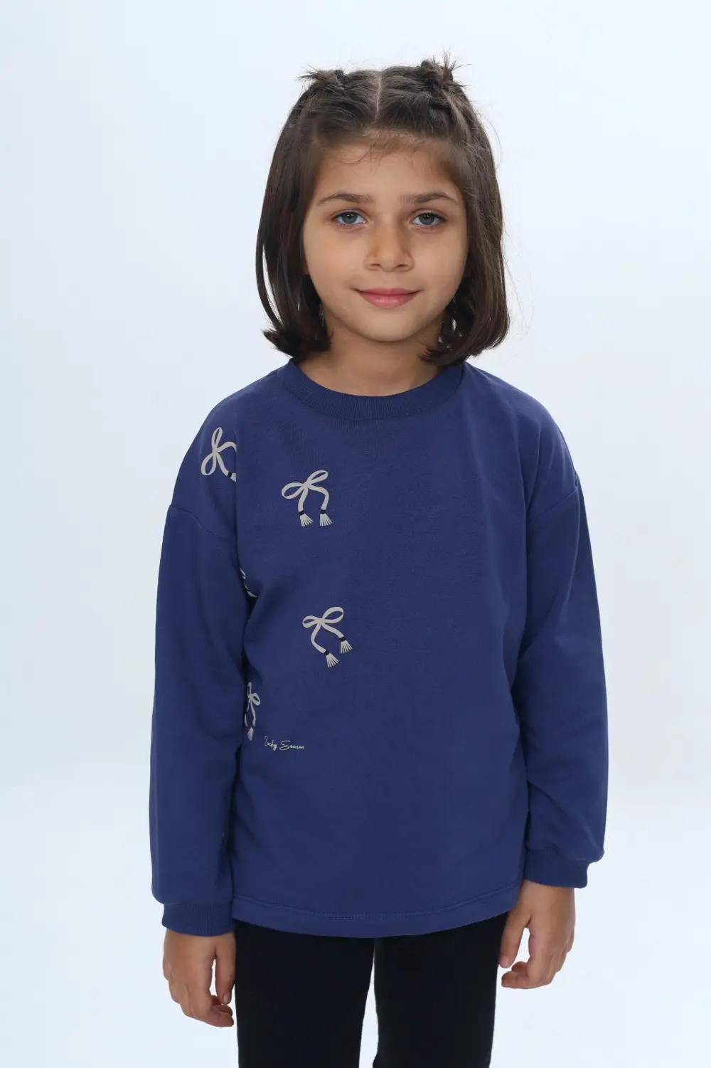Toontoy Kız Çocuk Fiyonk Kabaran Baskılı Sweatshirt