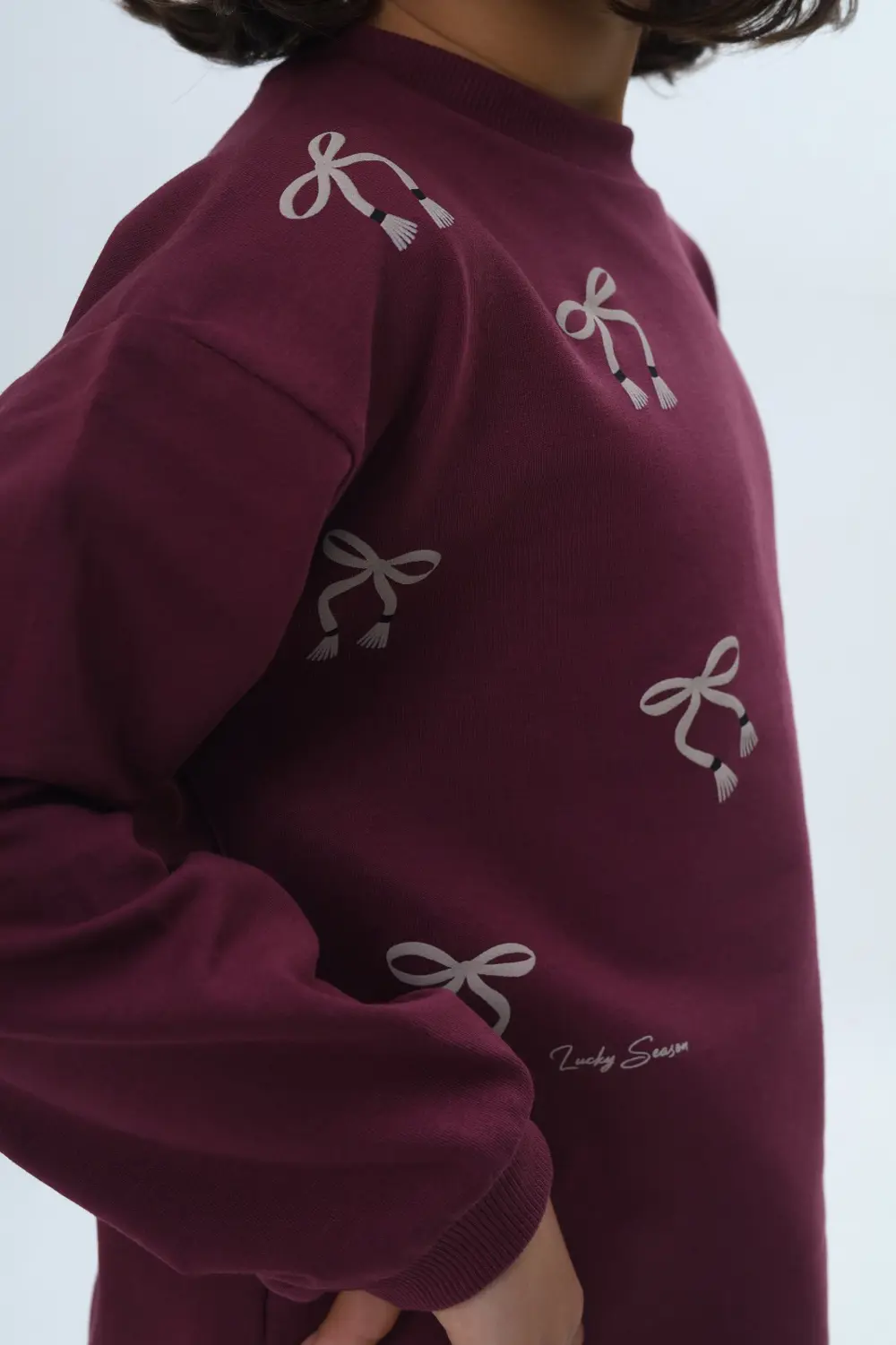 Toontoy Kız Çocuk Fiyonk Kabaran Baskılı Sweatshirt