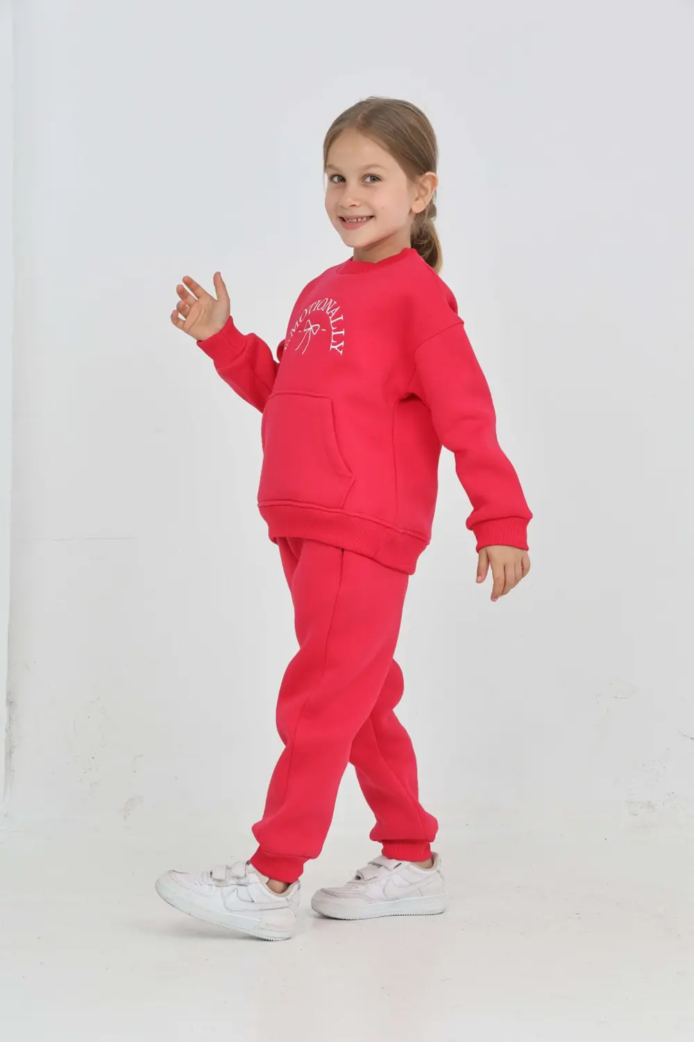 Toontoy Kız Çocuk Fiyonk Nakışlı Eşofman Takım