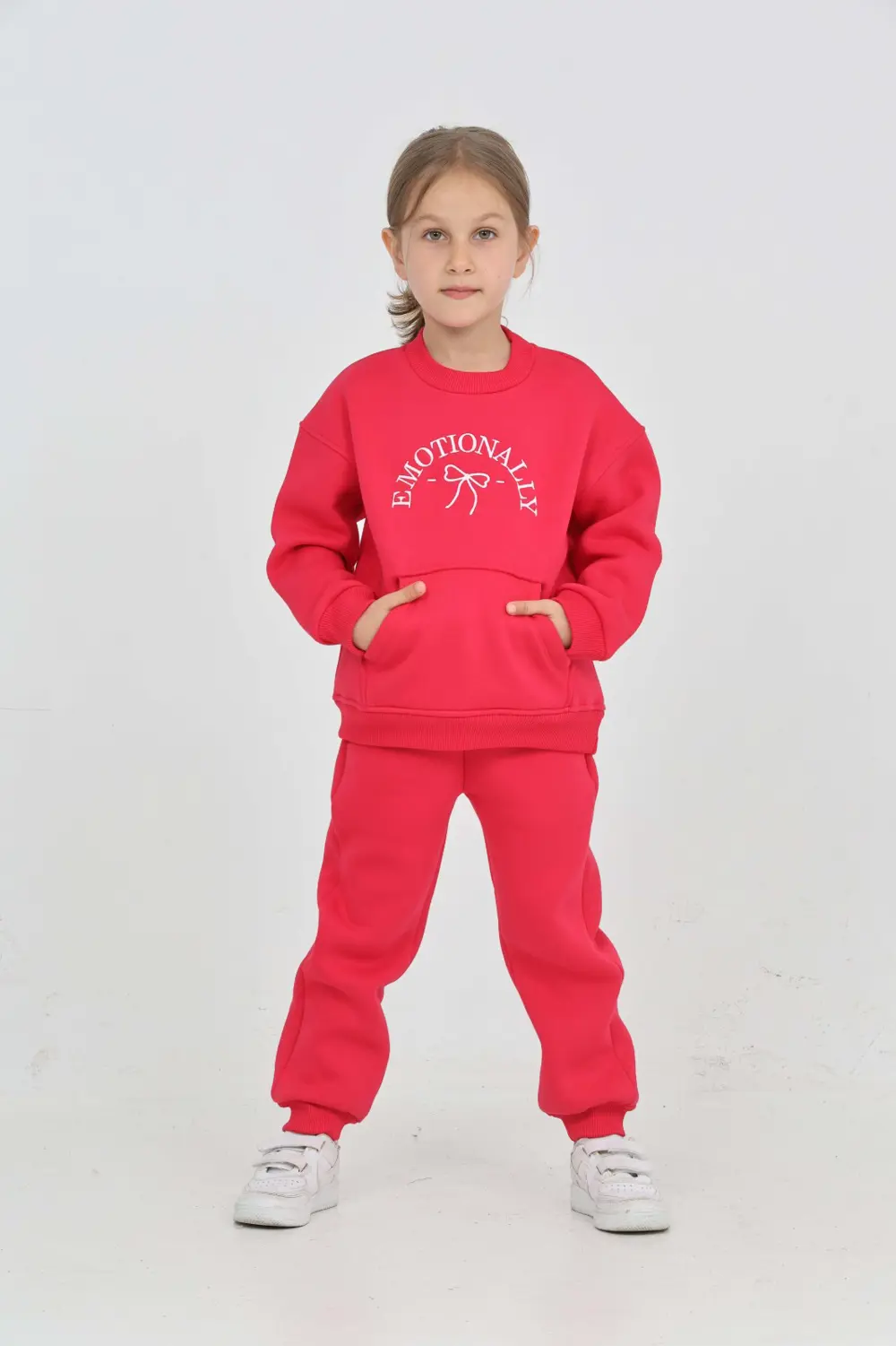 Toontoy Kız Çocuk Fiyonk Nakışlı Eşofman Takım