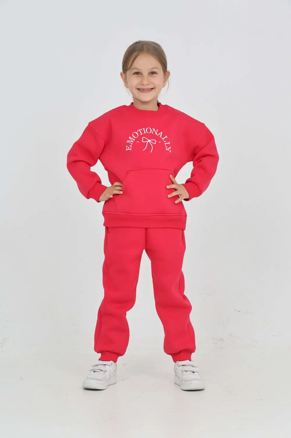 Toontoy Kız Çocuk Fiyonk Nakışlı Eşofman Takım