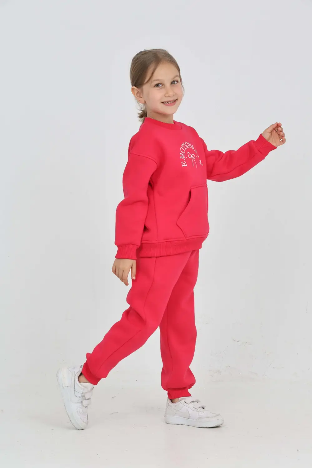 Toontoy Kız Çocuk Fiyonk Nakışlı Eşofman Takım