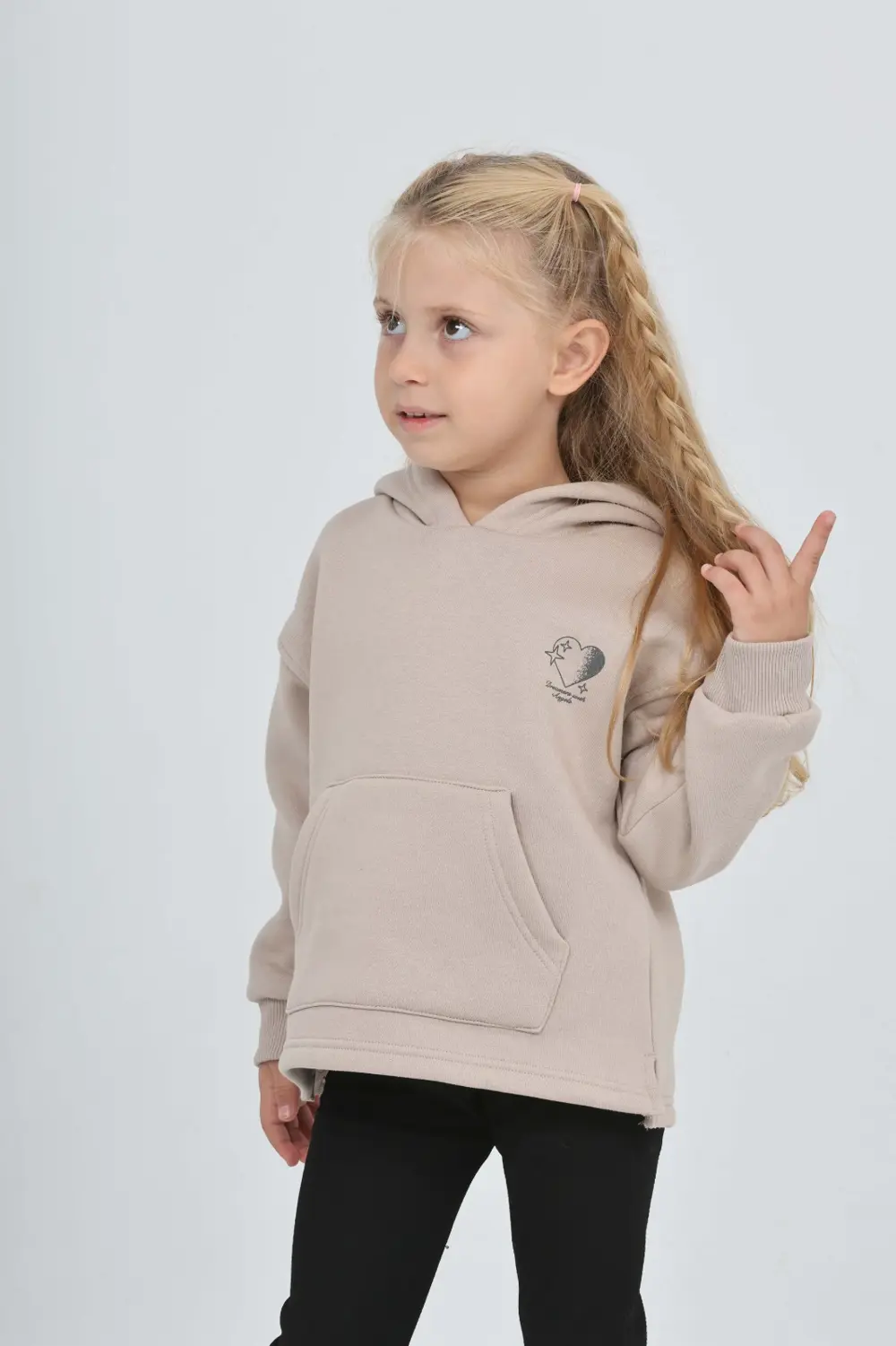 Toontoy Kız Çocuk Kalp Baskılı Sweatshırt