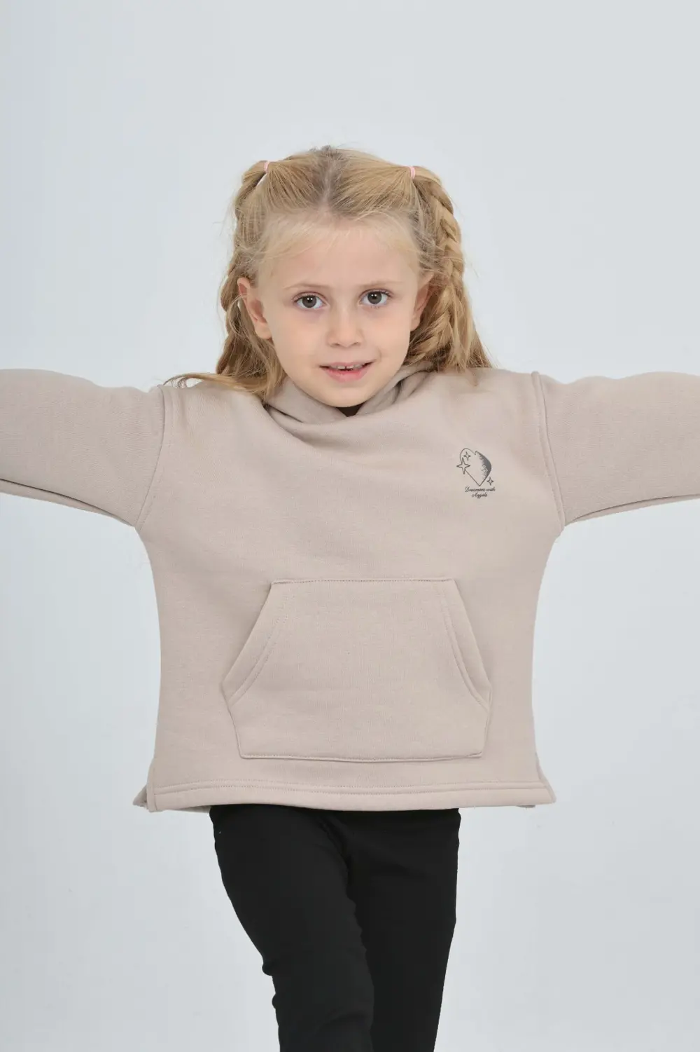 Toontoy Kız Çocuk Kalp Baskılı Sweatshırt