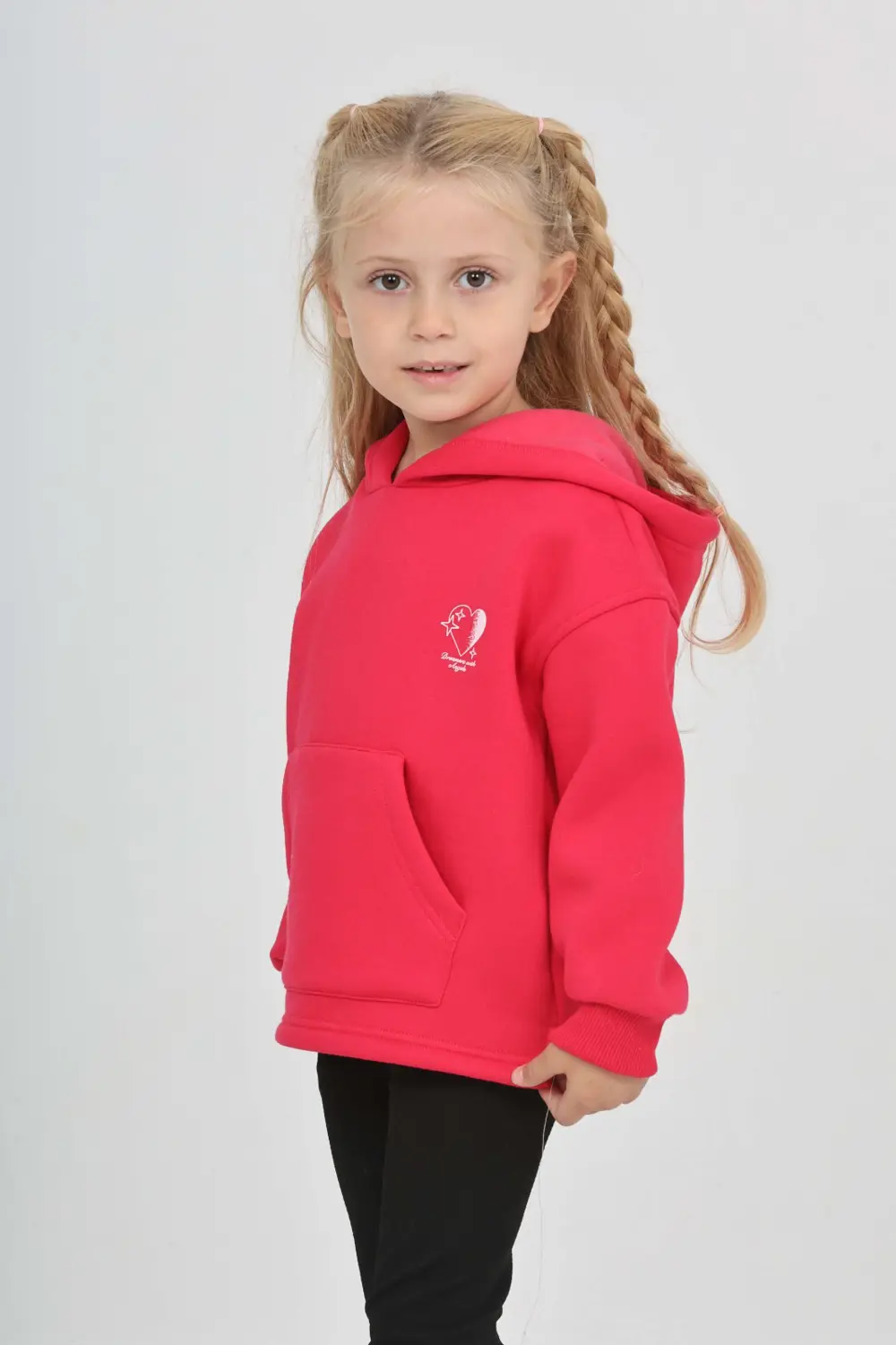 Toontoy Kız Çocuk Kalp Baskılı Sweatshırt