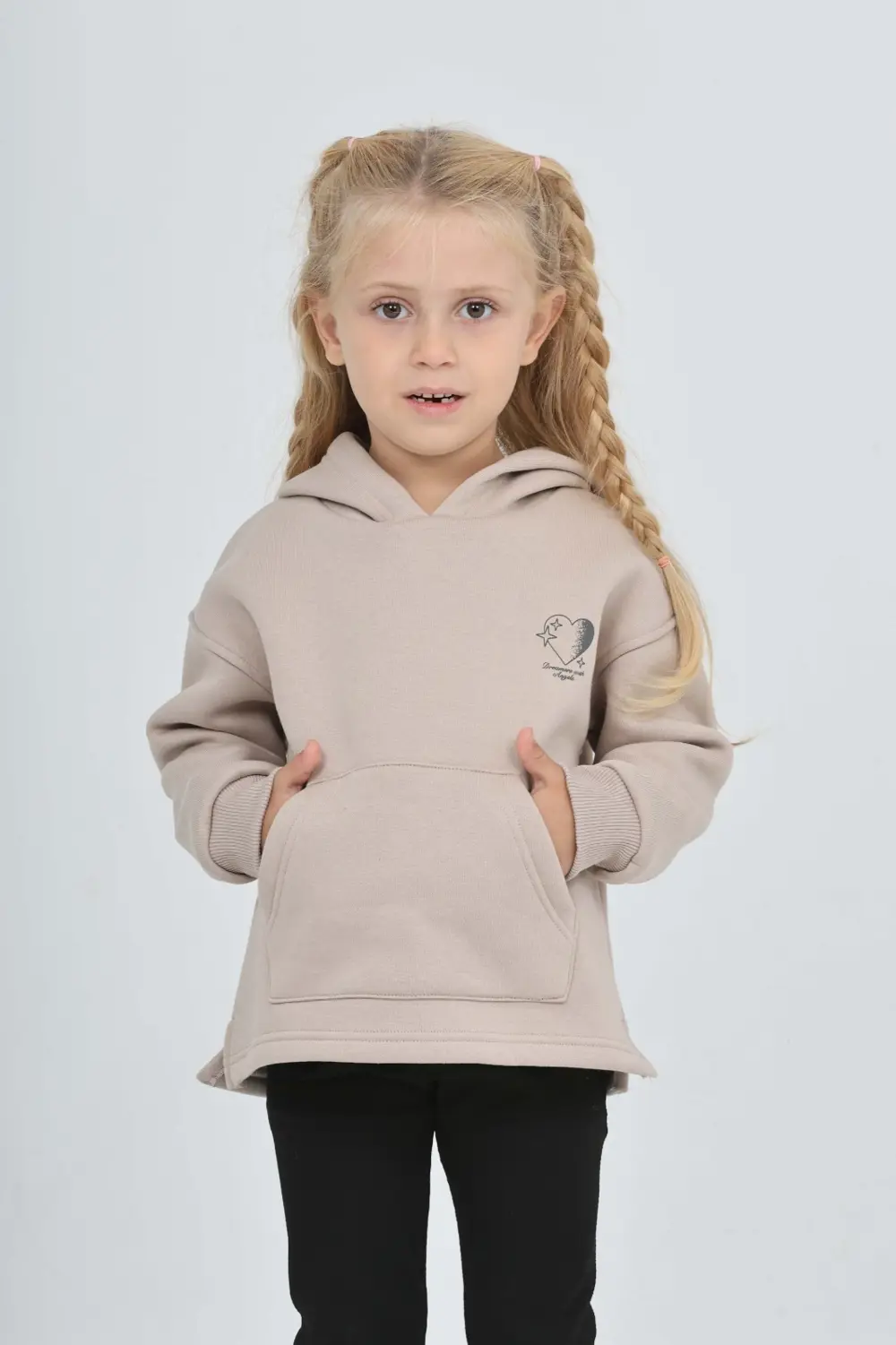 Toontoy Kız Çocuk Kalp Baskılı Sweatshırt