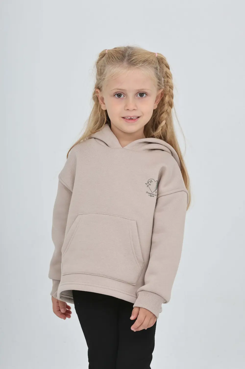 Toontoy Kız Çocuk Kalp Baskılı Sweatshırt