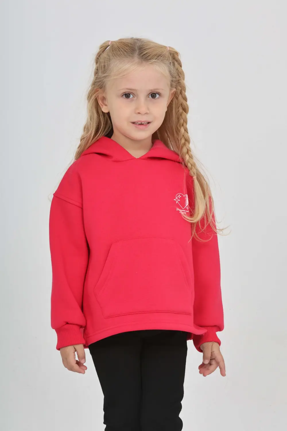 Toontoy Kız Çocuk Kalp Baskılı Sweatshırt