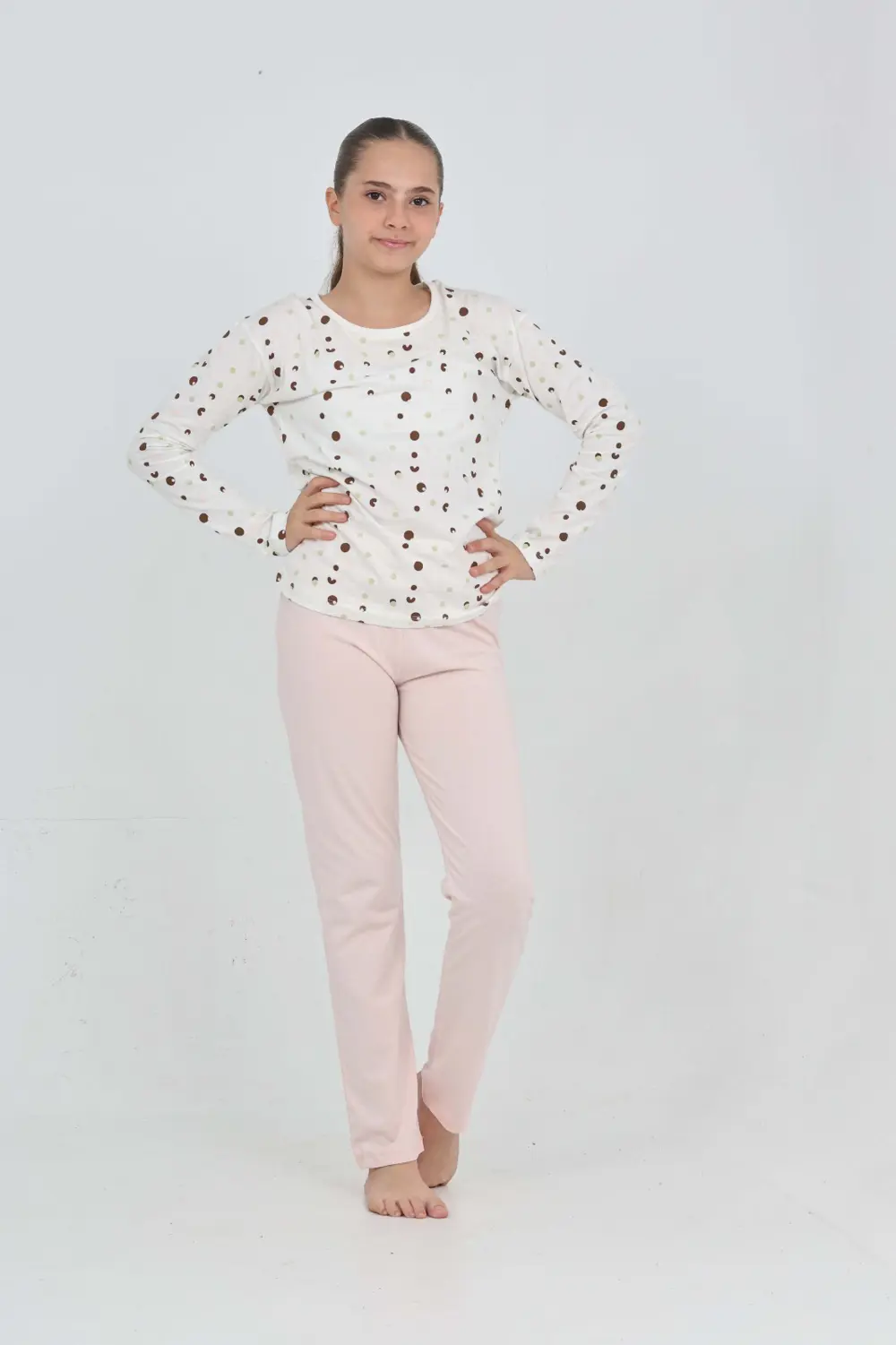 Toontoy Kız Çocuk Karma Baskılı Pijama Takım