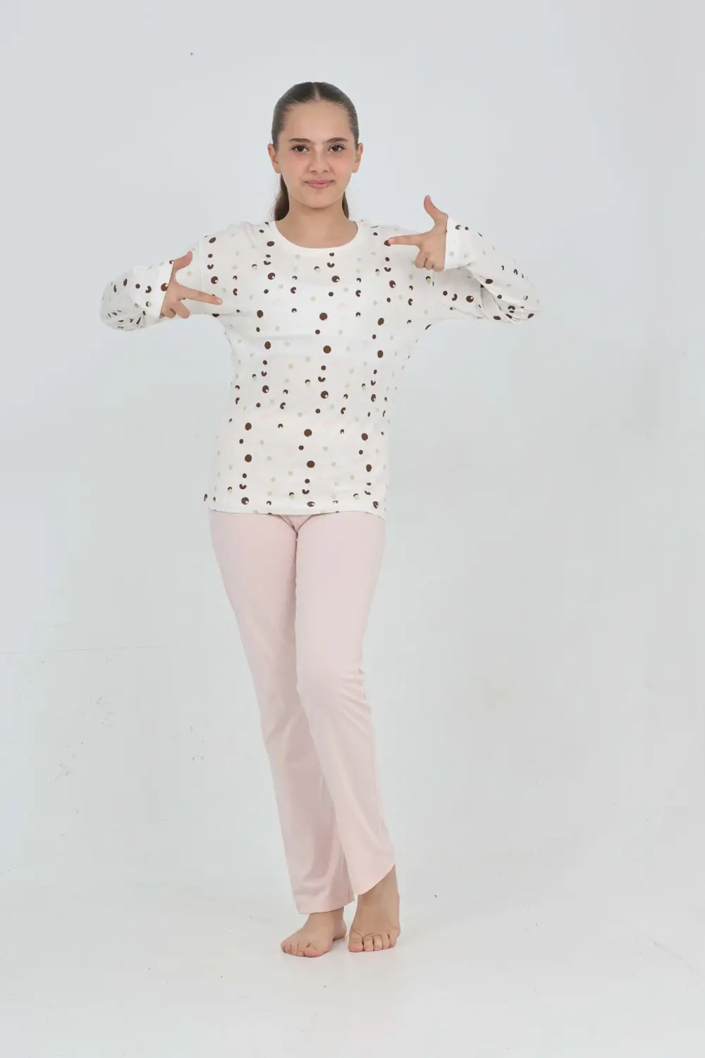 Toontoy Kız Çocuk Karma Baskılı Pijama Takım