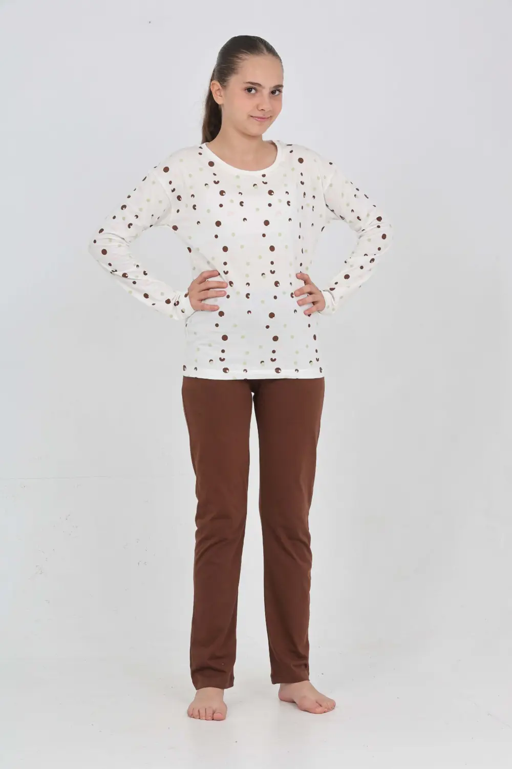 Toontoy Kız Çocuk Karma Baskılı Pijama Takım
