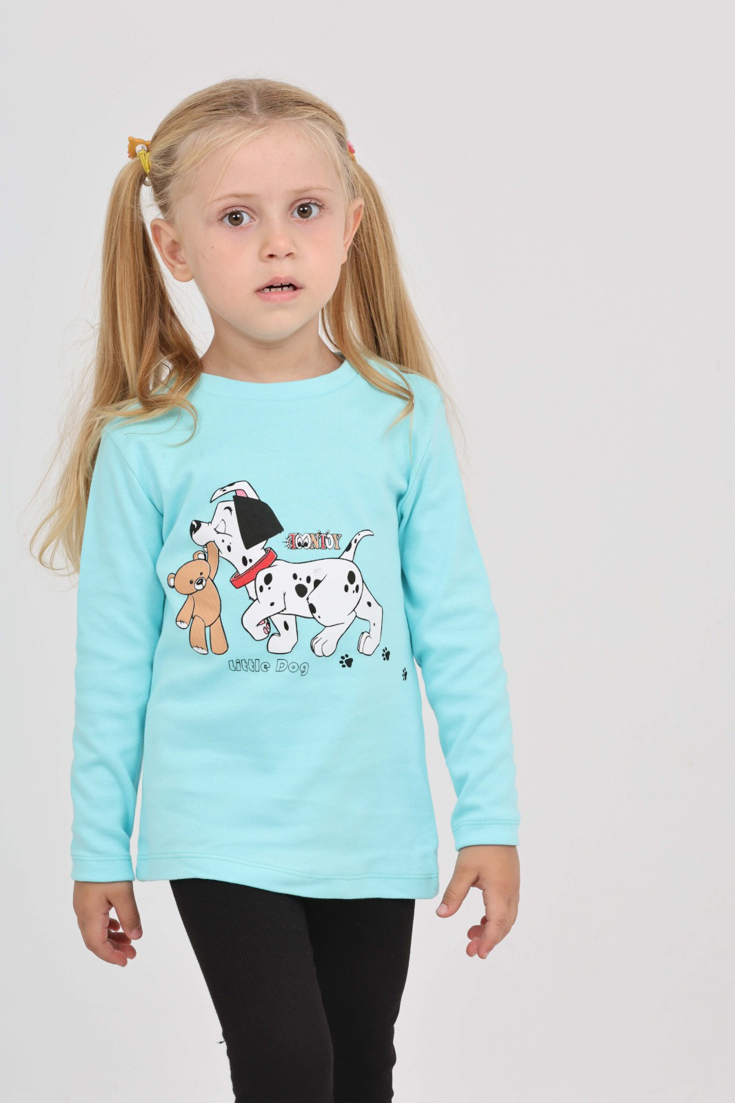 Toontoy Kız Çocuk Köpekli Ayı Baskılı Sweatshirt