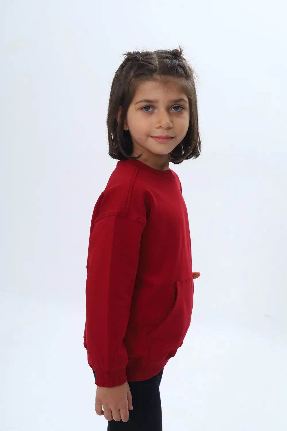 Toontoy Kız Çocuk Mini Kalp Baskılı Sweatshirt