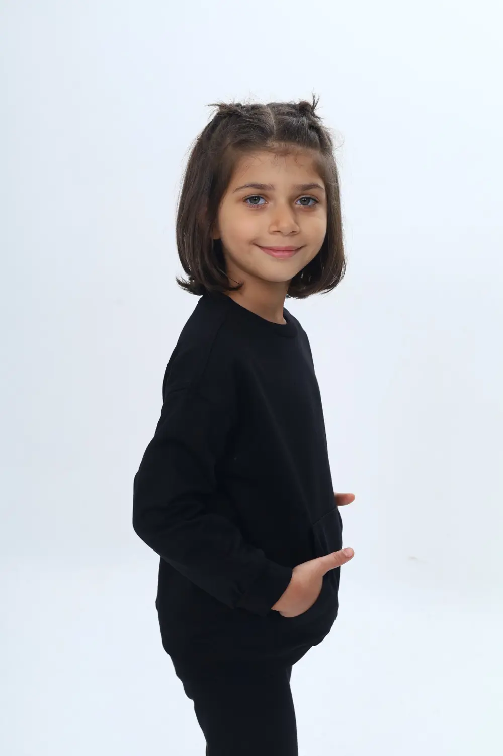 Toontoy Kız Çocuk Mini Kalp Baskılı Sweatshirt