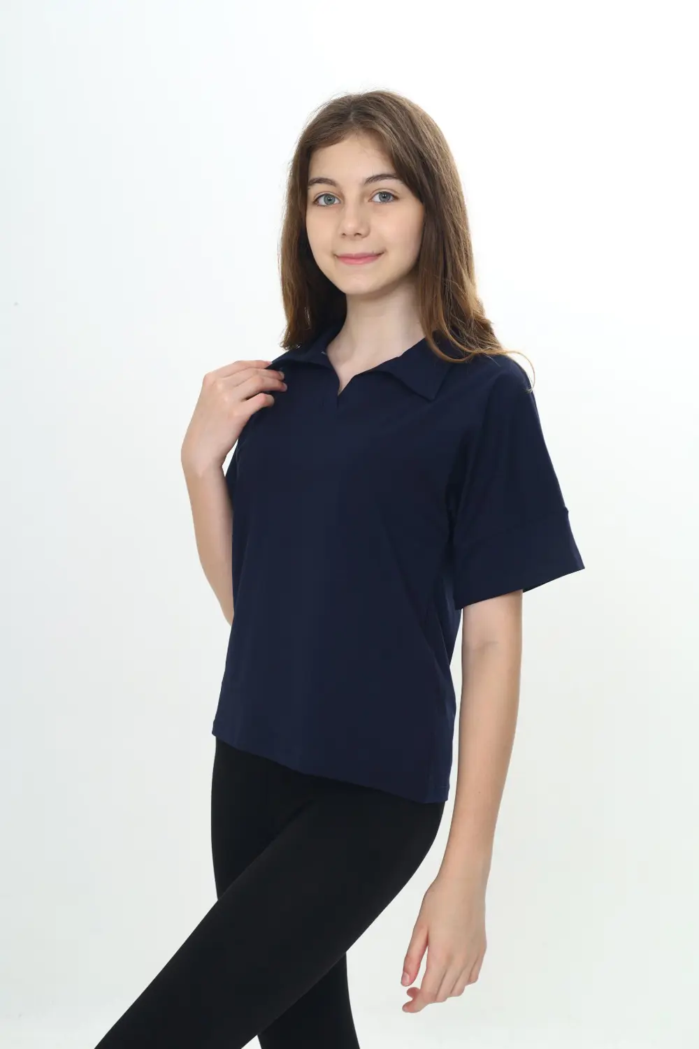 Toontoy Kız Çocuk Okul Polo Yaka Tişört