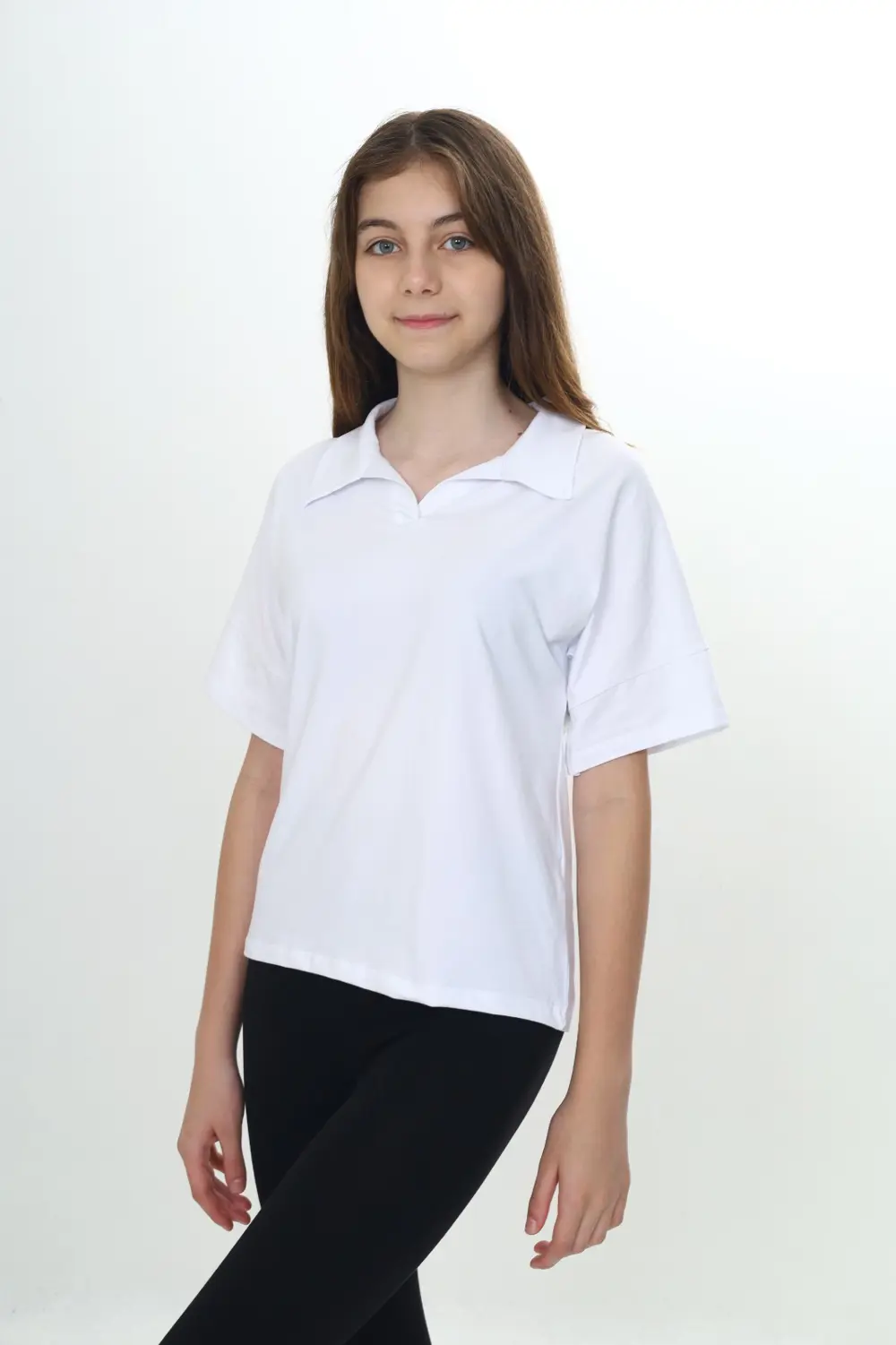 Toontoy Kız Çocuk Okul Polo Yaka Tişört