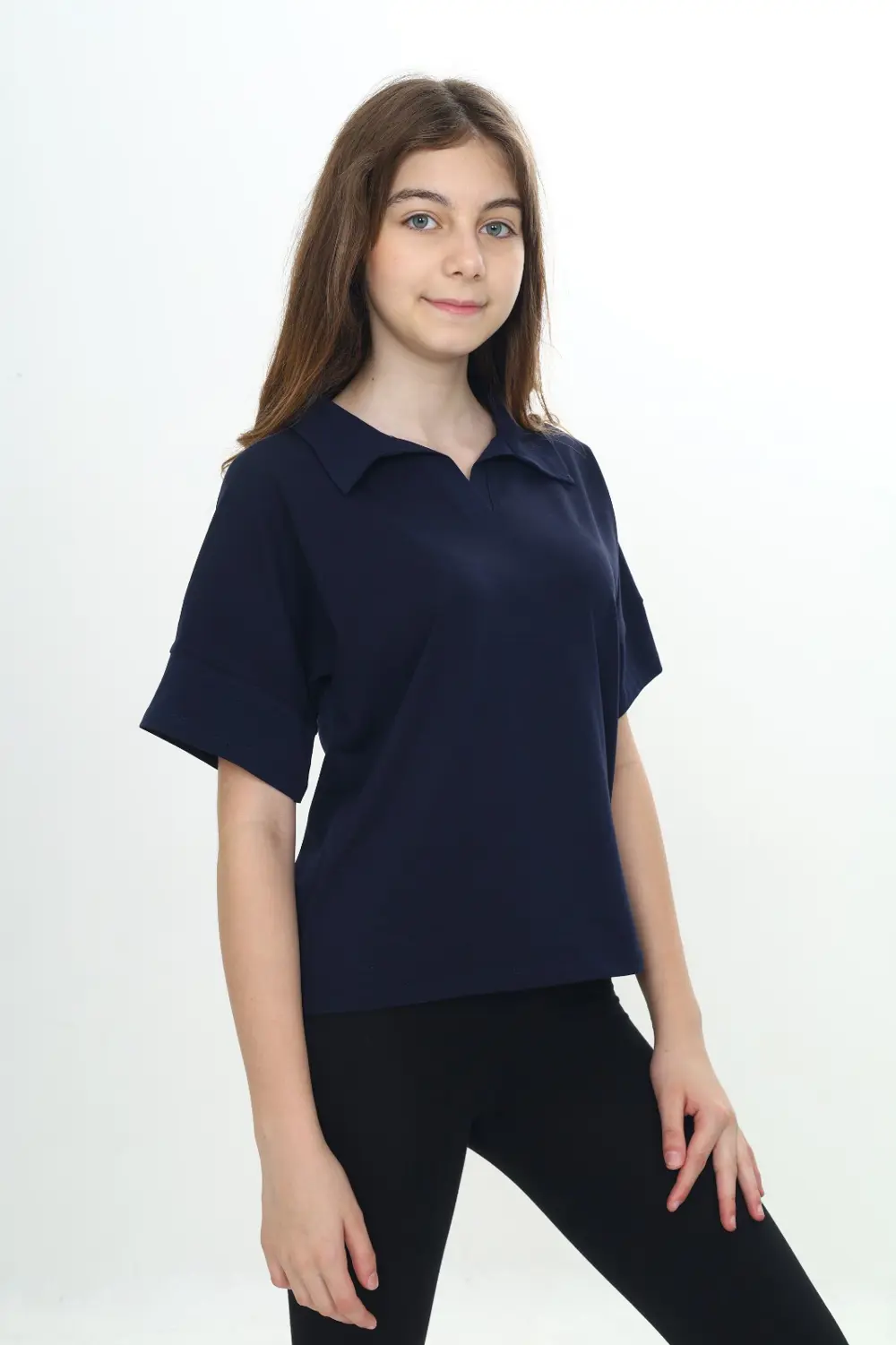 Toontoy Kız Çocuk Okul Polo Yaka Tişört