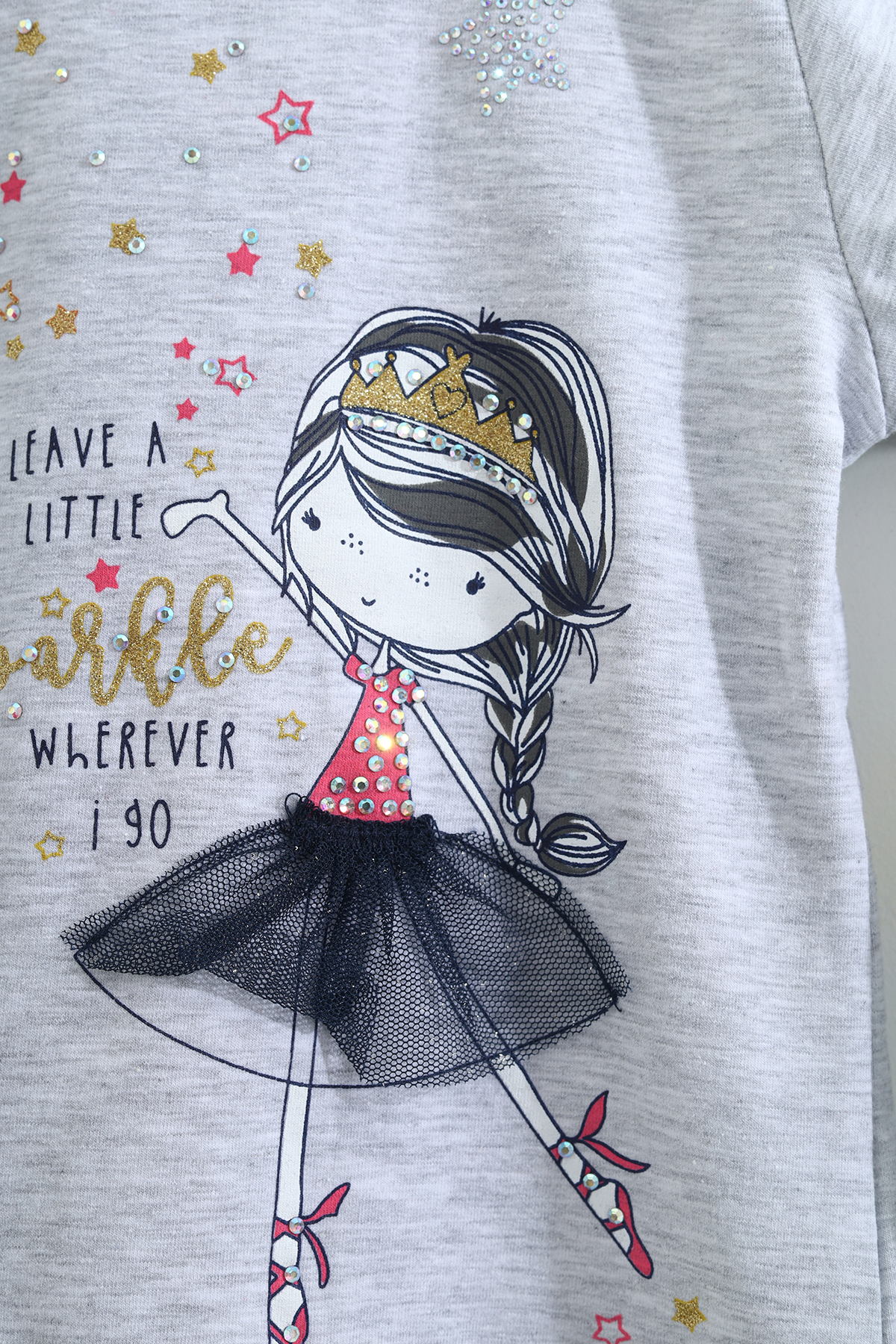 Toontoy  Kız Çocuk Pale Danslı Kız Baskılı Kaprili Takım