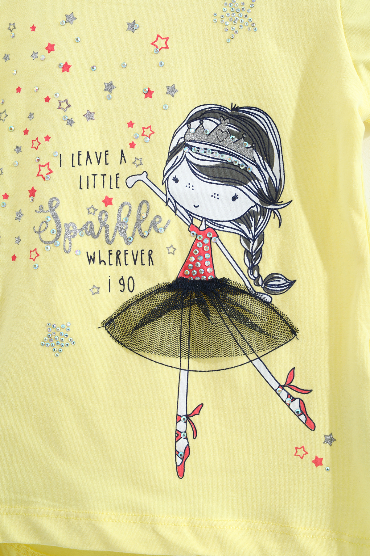 Toontoy  Kız Çocuk Pale Danslı Kız Baskılı Kaprili Takım