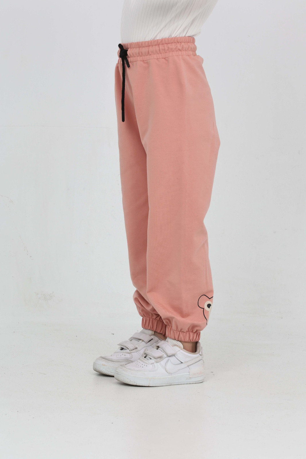 Toontoy Kız Çocuk Paça Ayı Baskılı Eşofman Alt