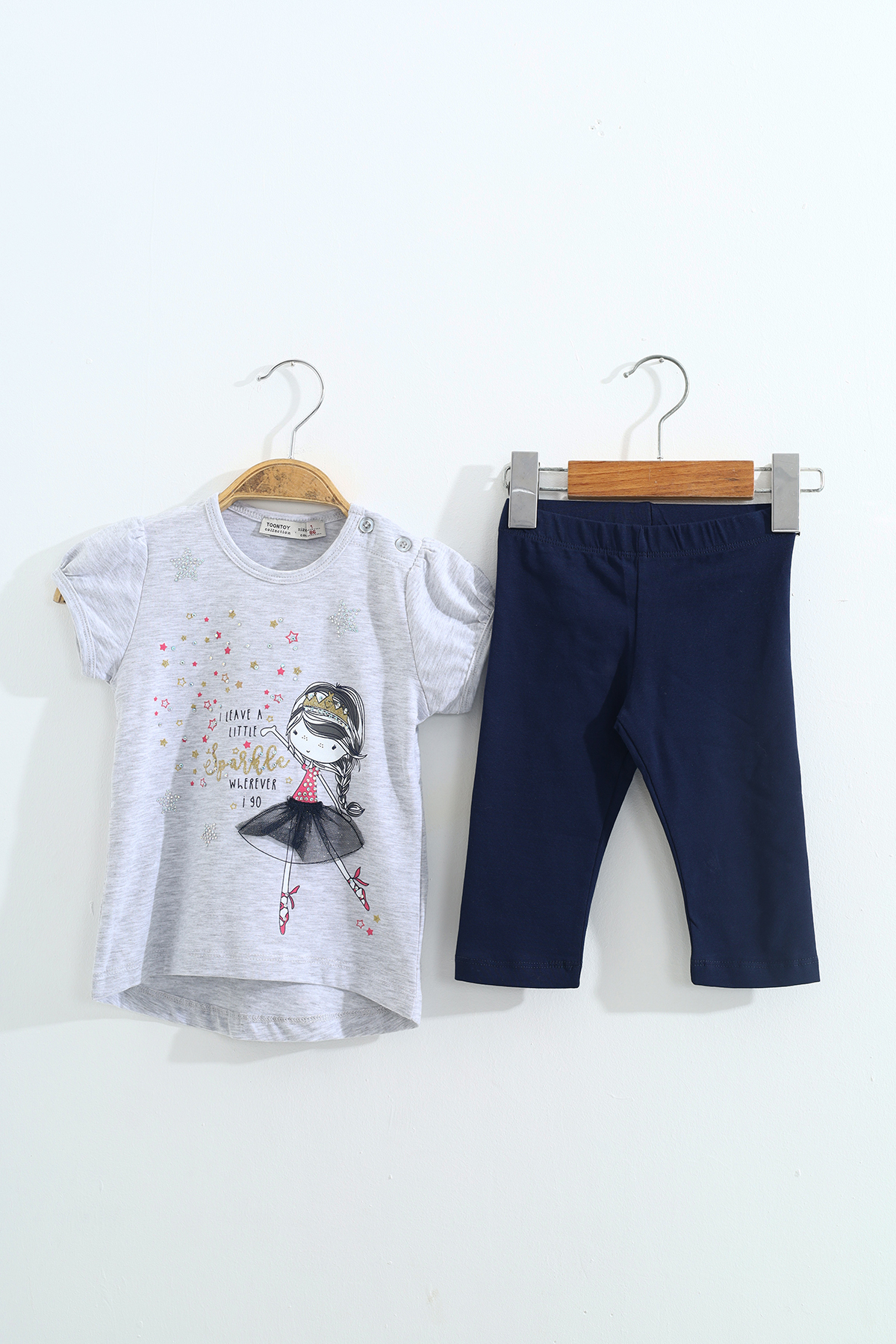 Toontoy  Kız Çocuk Pale Danslı Kız Baskılı Kaprili Takım