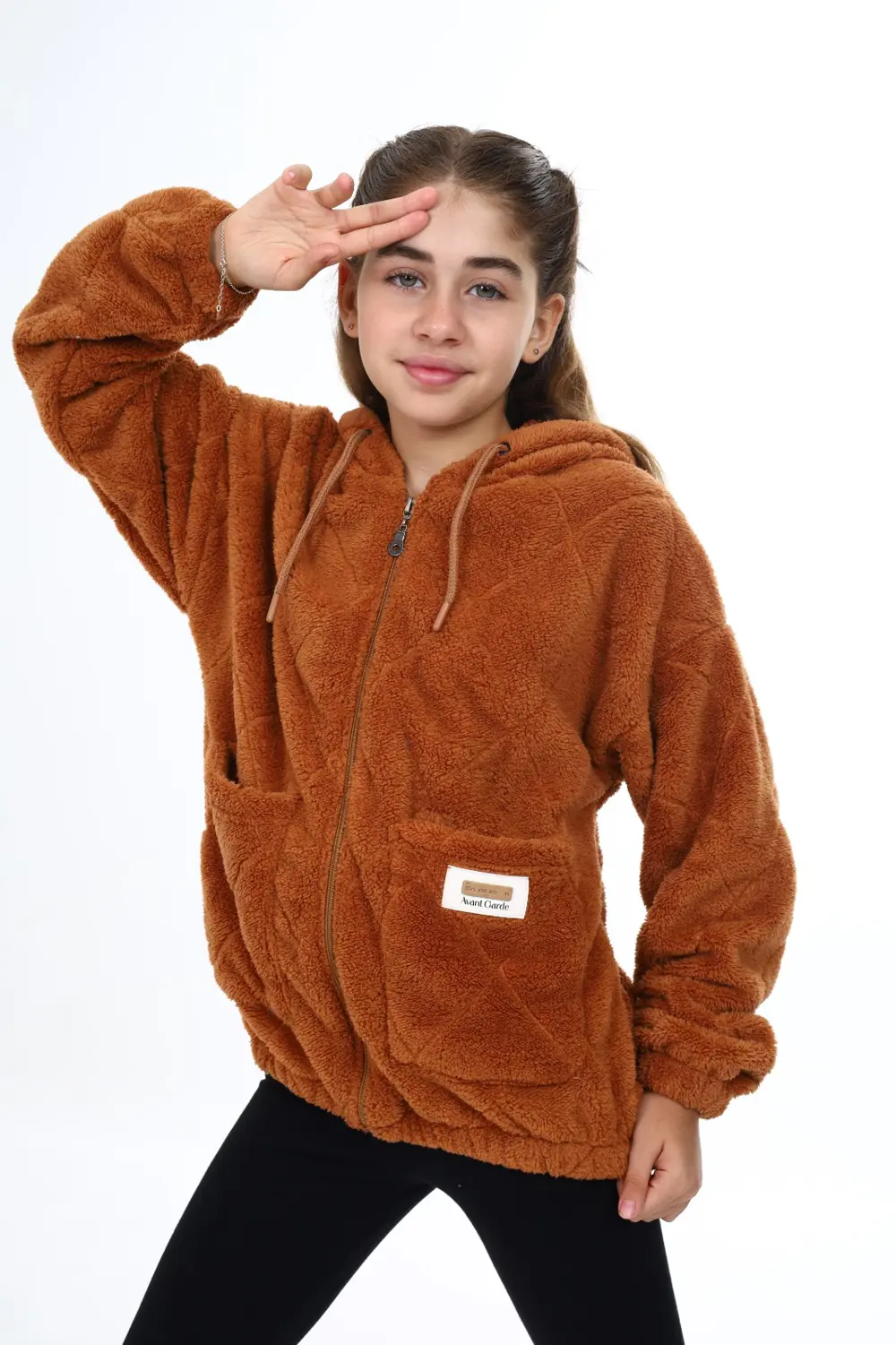 Toontoy Kız Çocuk Peluş Hırka